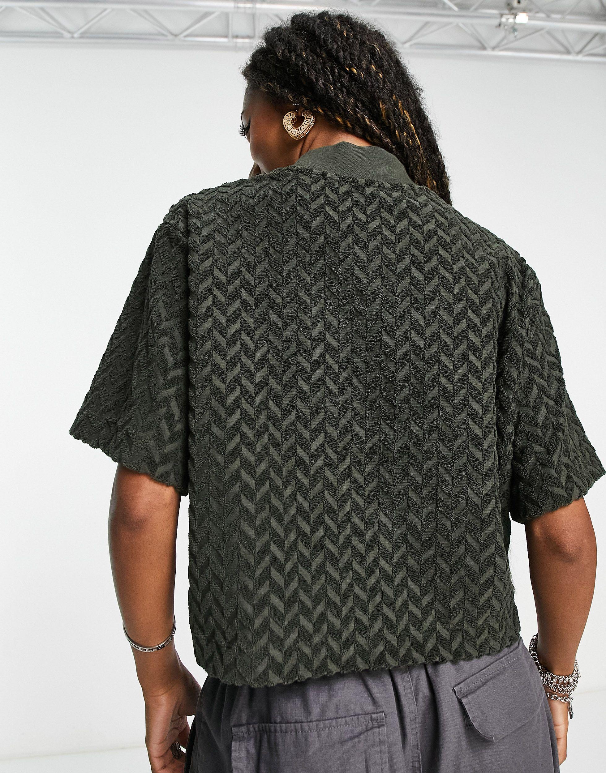 Nike Jacquard All Over Print Boxy T-shirt in Green