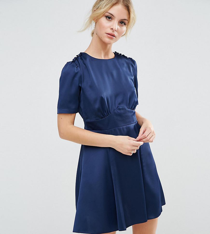 satin tea dress