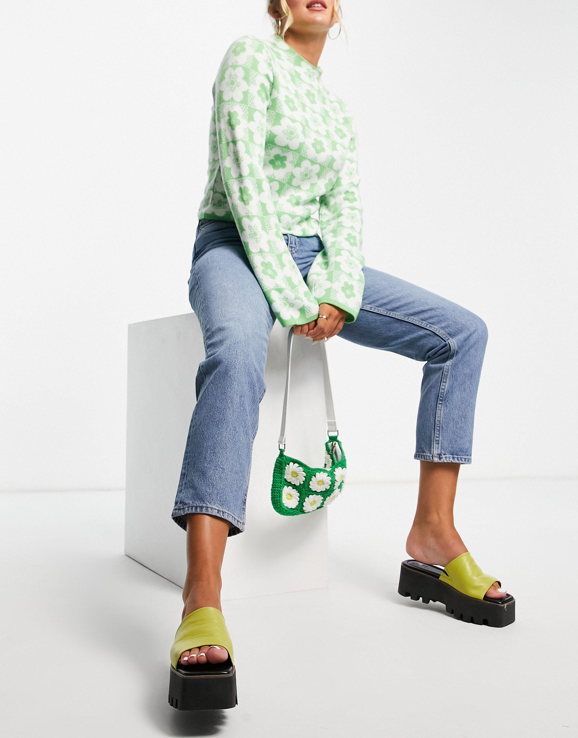 Monki Denim Taiki Cotton High Waist Mom 