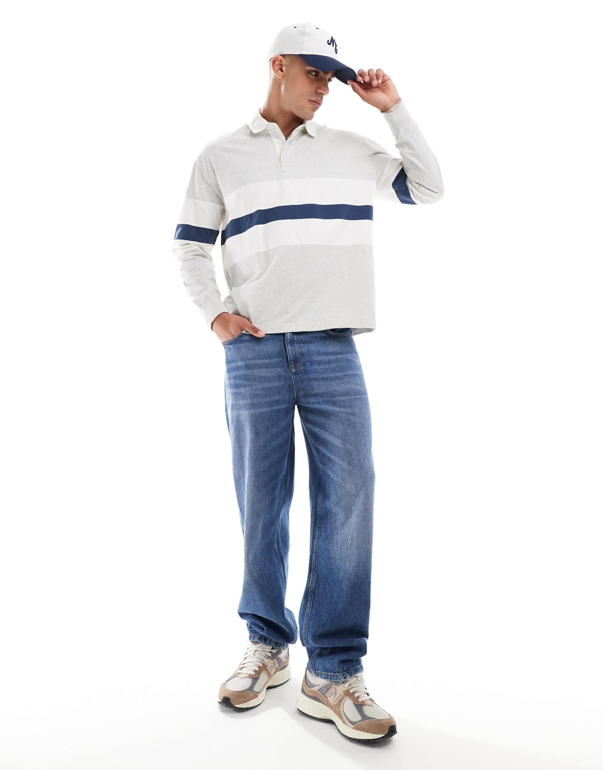 Abercrombie Fitch Chest Block Stripe Rugby Polo in Blue for Men Lyst Australia