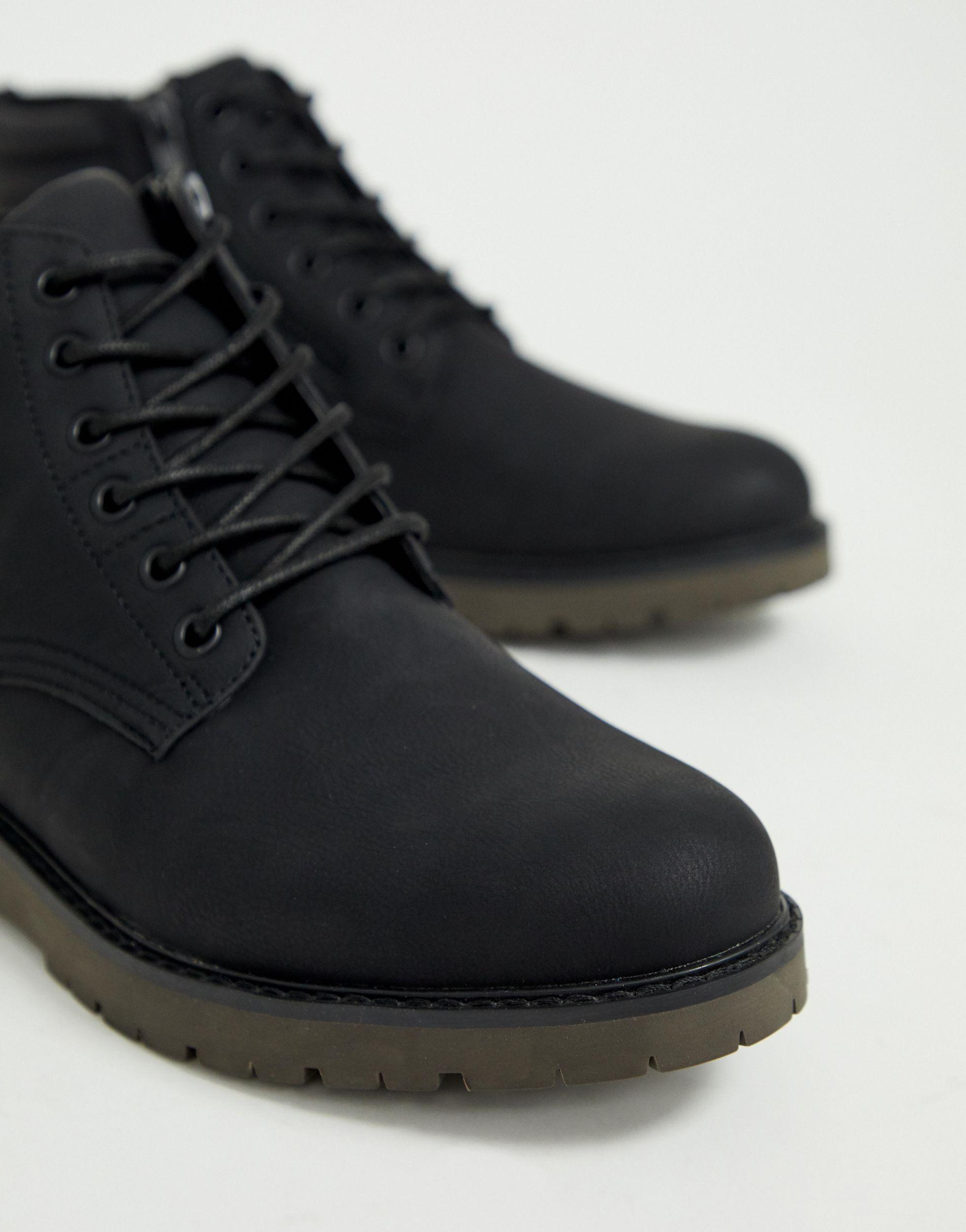 Botas negras con cordones Pull&Bear hombre color Negro Lyst