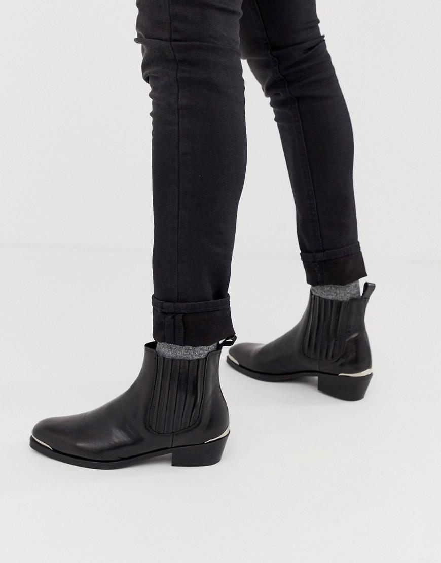 asos region leather mid heel boots