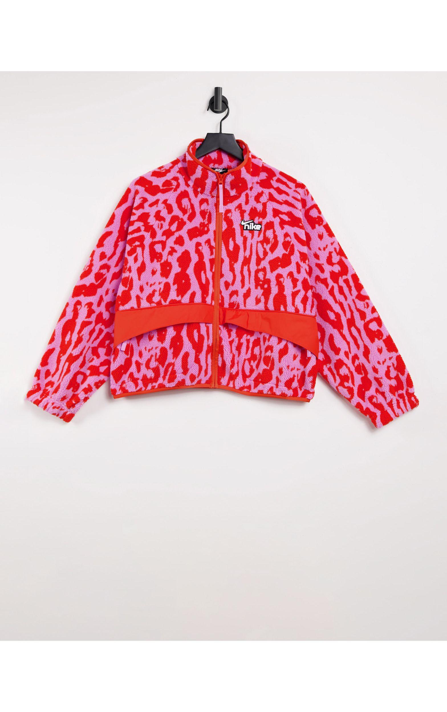 Nike Zip-through Fleece in Red | Lyst Australia