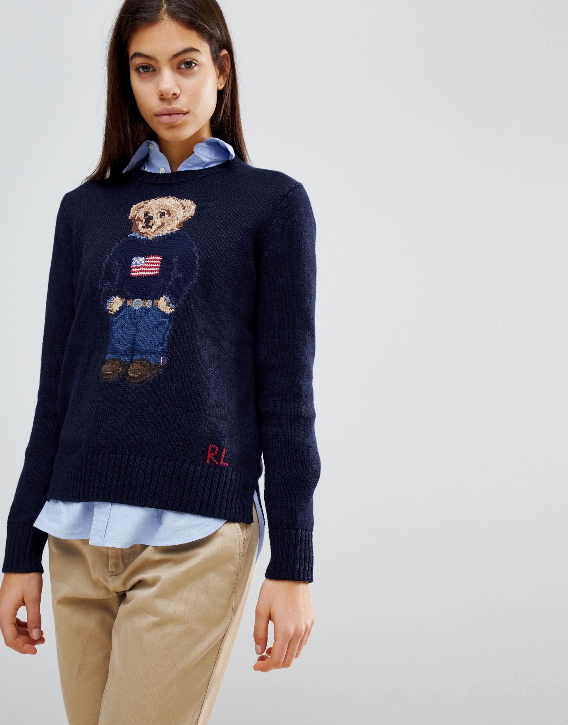 Polo Ralph Lauren – Teddy-Bär Pullover in Blau | Lyst DE