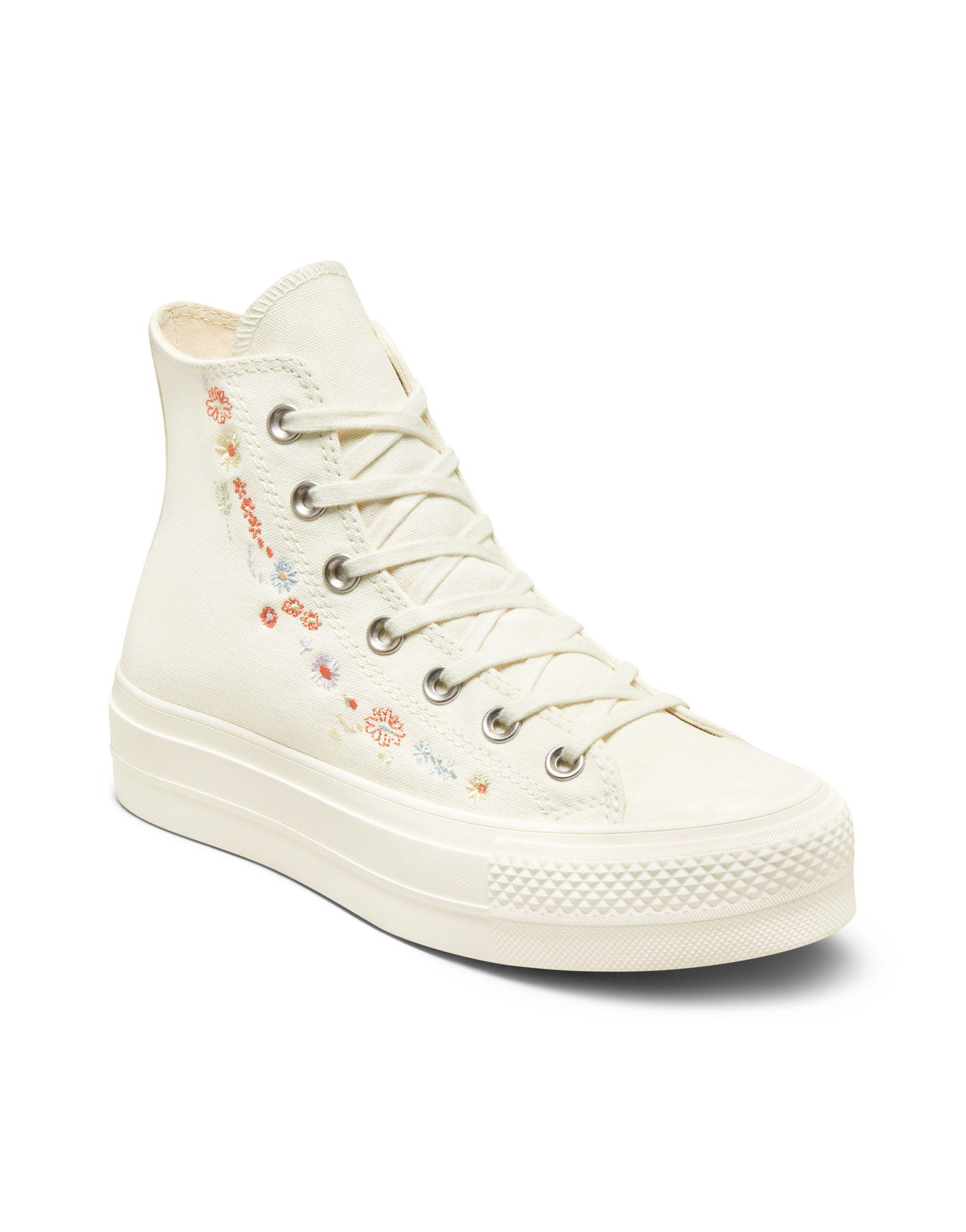 Converse Chuck Taylor All Star Hi Lift Things To Grow Embroidered Canvas  Platform Sneakers in White | Lyst
