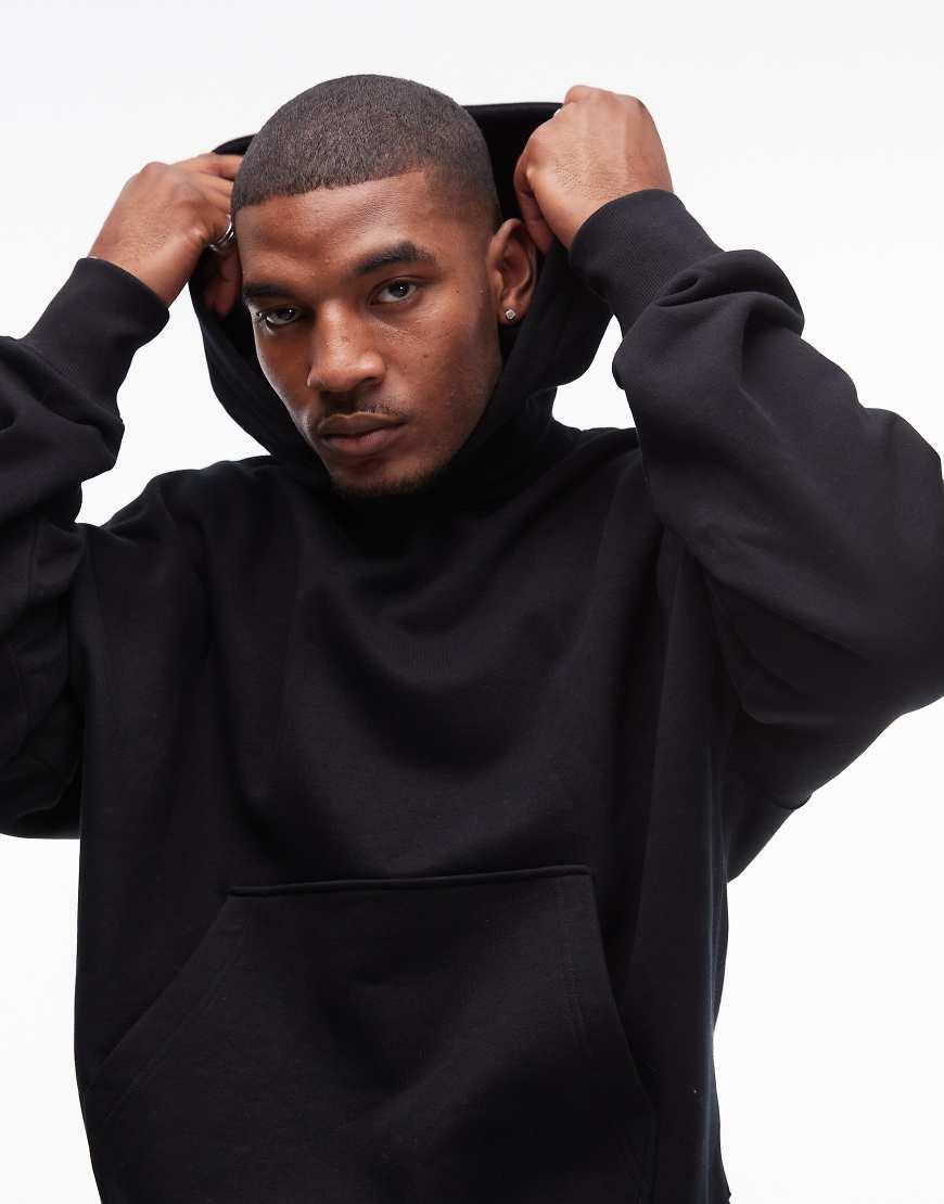 TOPMAN Premium Heavyweight Oversized Hoodie in Black for Men Lyst UK