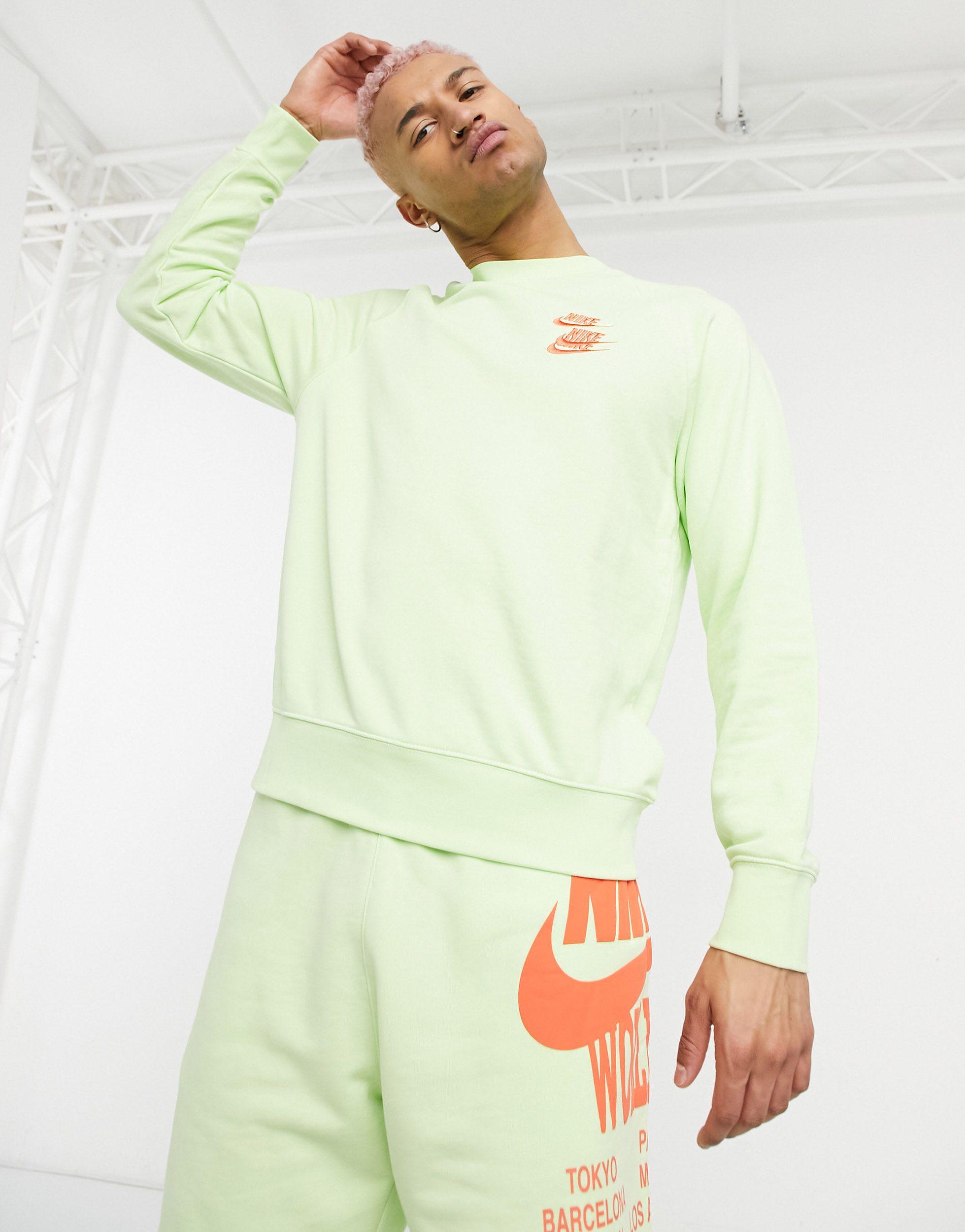 World tour pack - sweat-shirt ras Nike pour homme en coloris Vert - Lyst