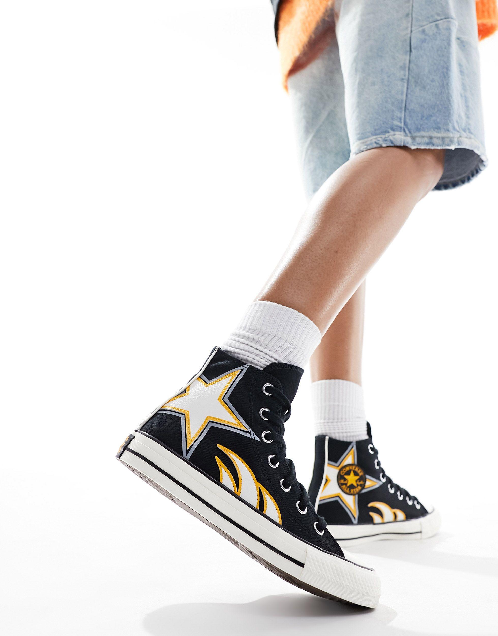 Chuck taylor all star - sneakers alte nere e gialle di Converse in Bianco |  Lyst