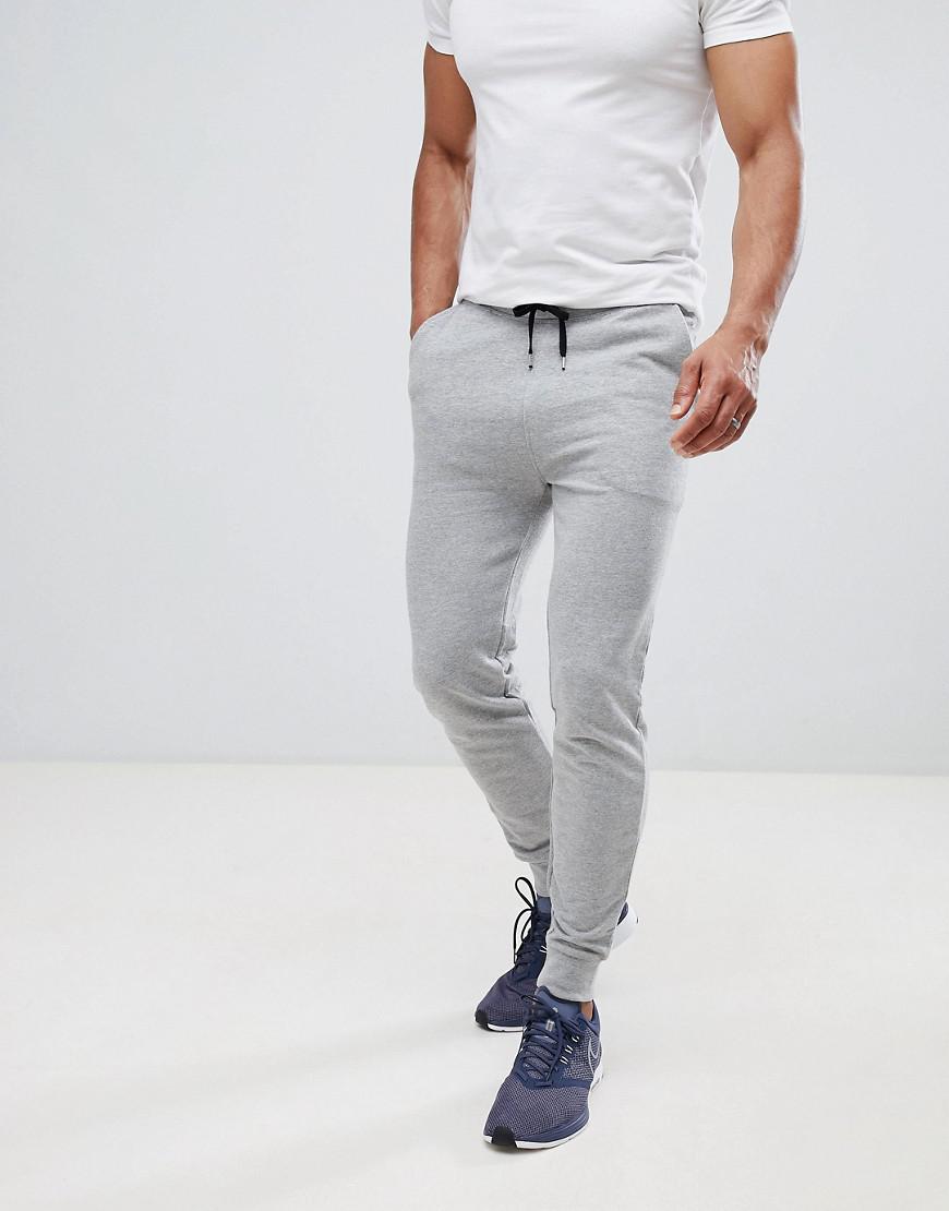 ASOS Cotton Skinny Sweatpants In Gray Marl for Men - Save 3% - Lyst