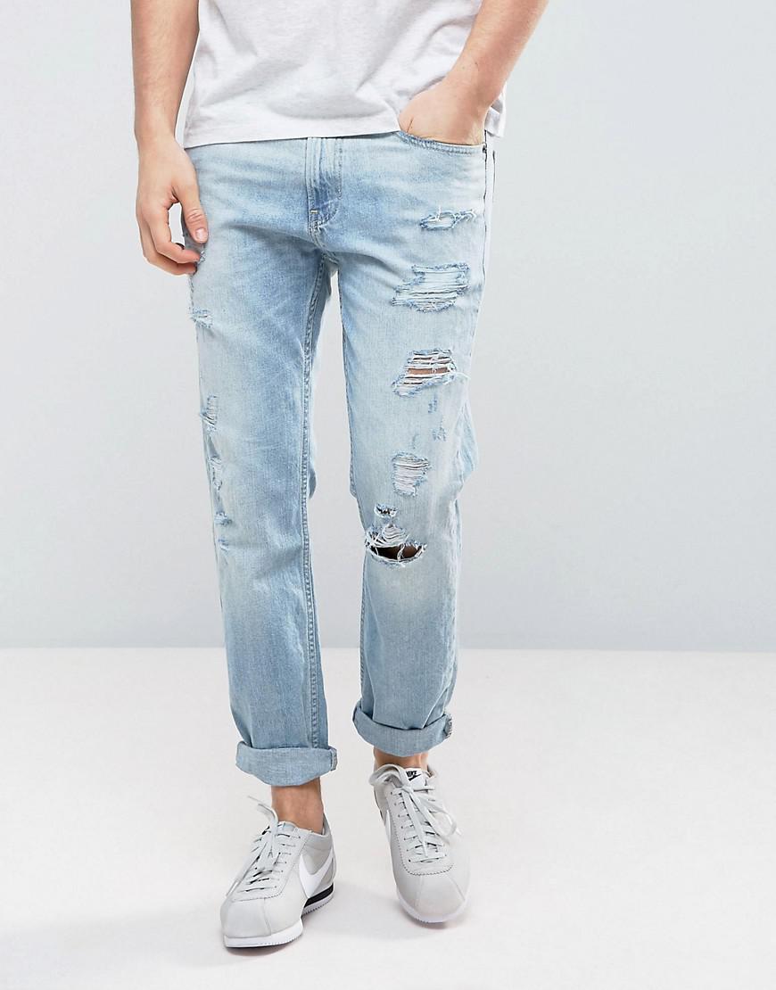 hollister light wash ripped jeans