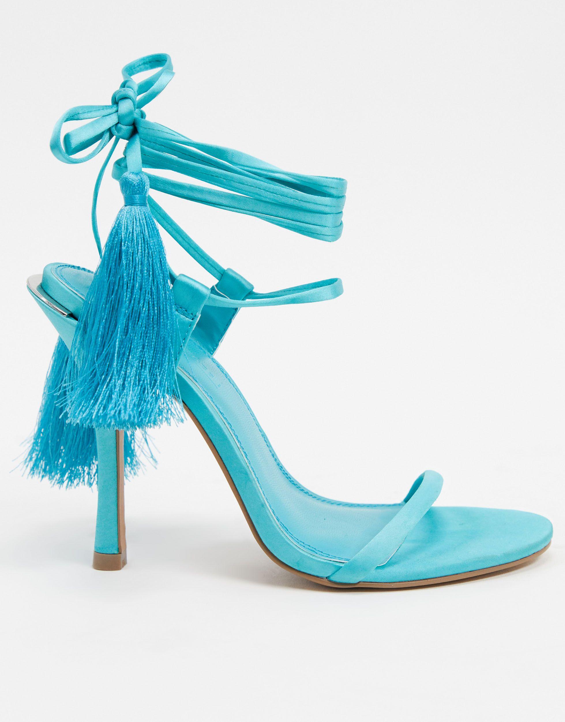 blue tassel heels