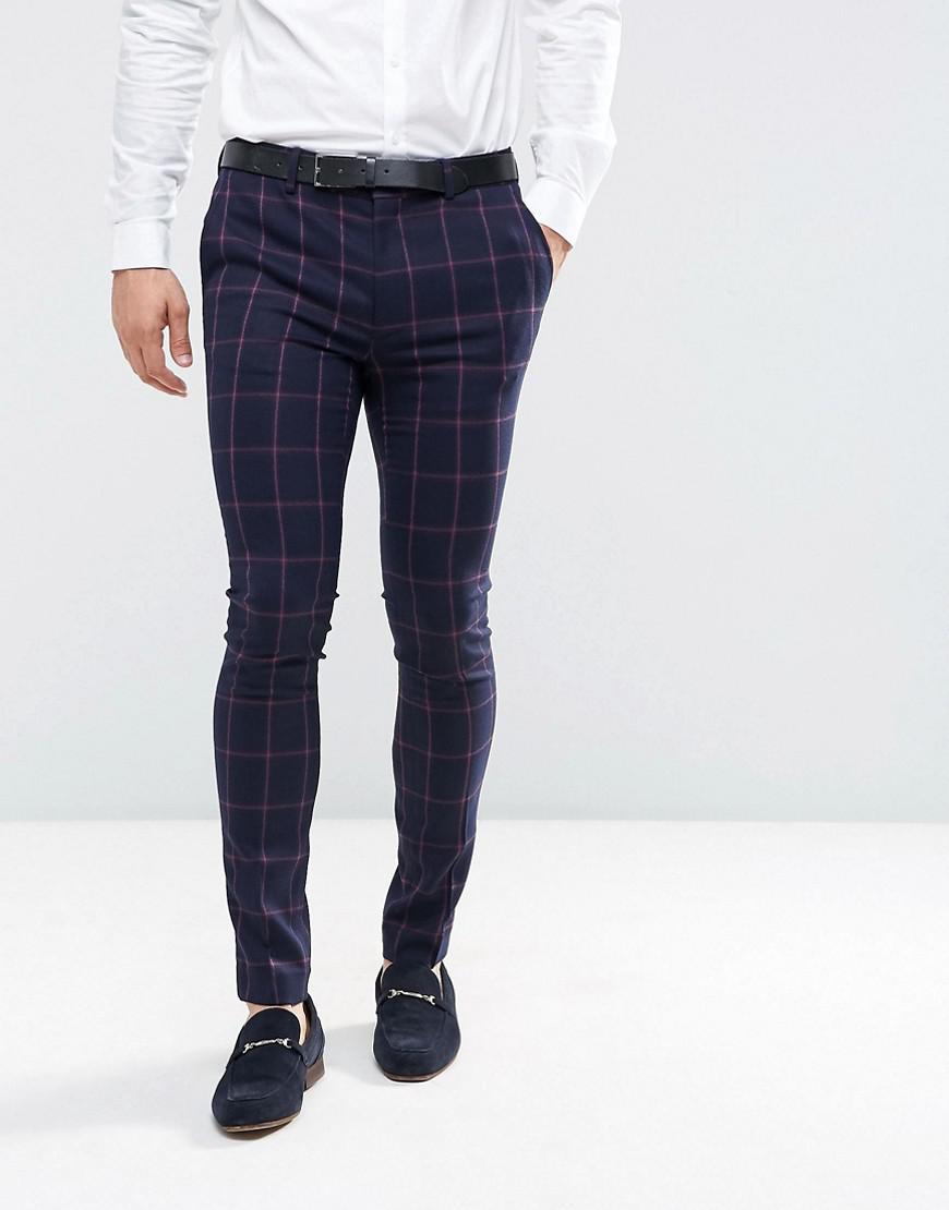 navy blue plaid pants mens