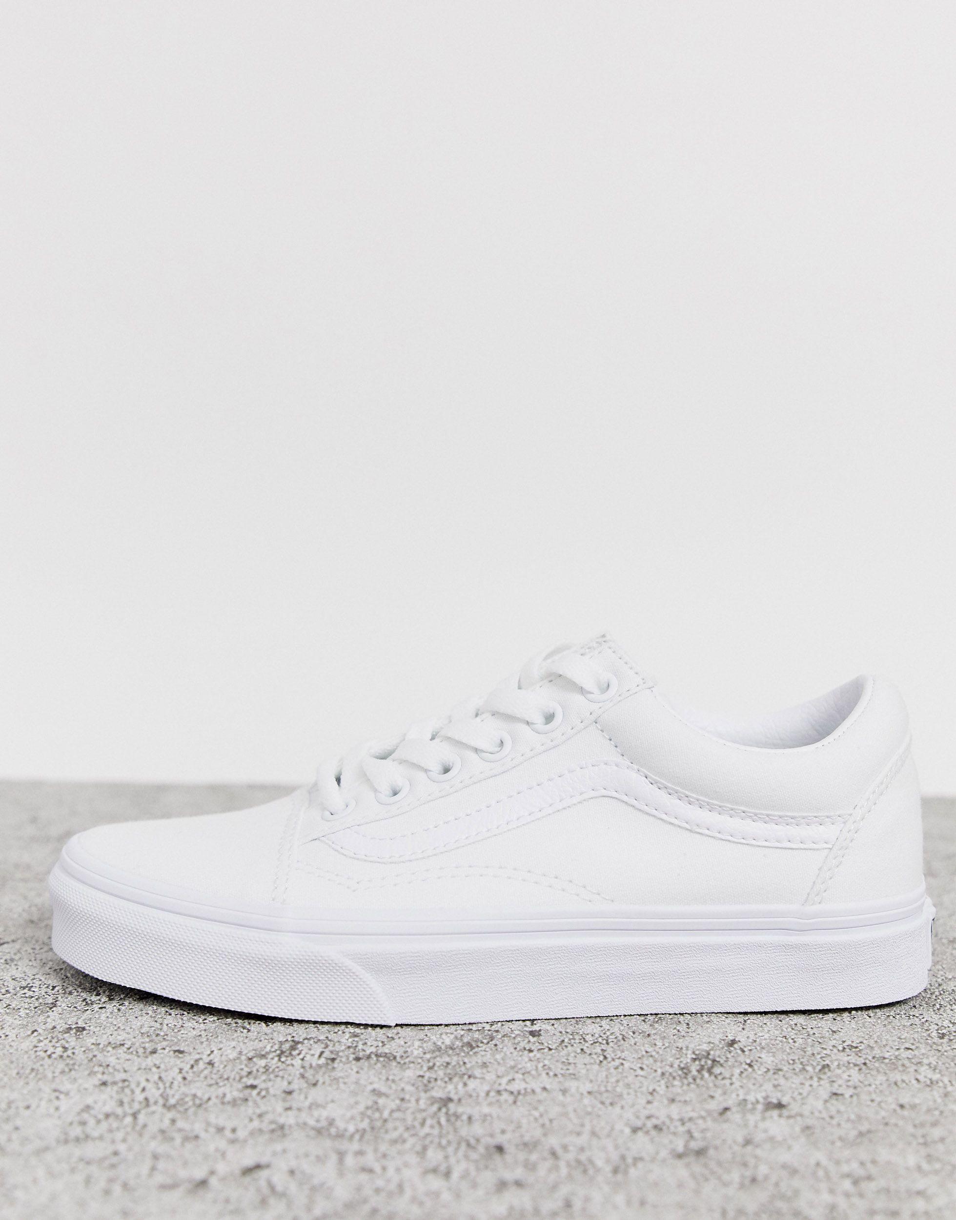 vans classic old skool triple white trainers