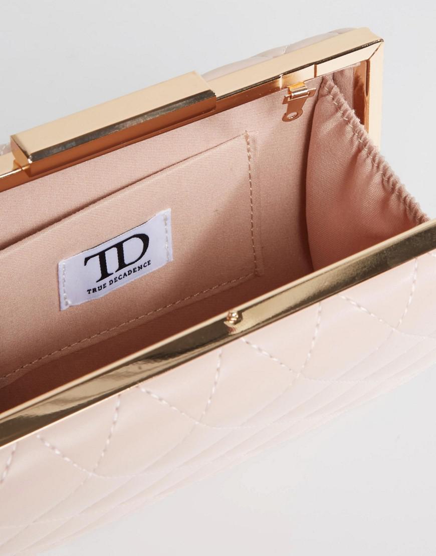 True Decadence Blush Quilted Box Clutch Bag in Pink - Lyst
