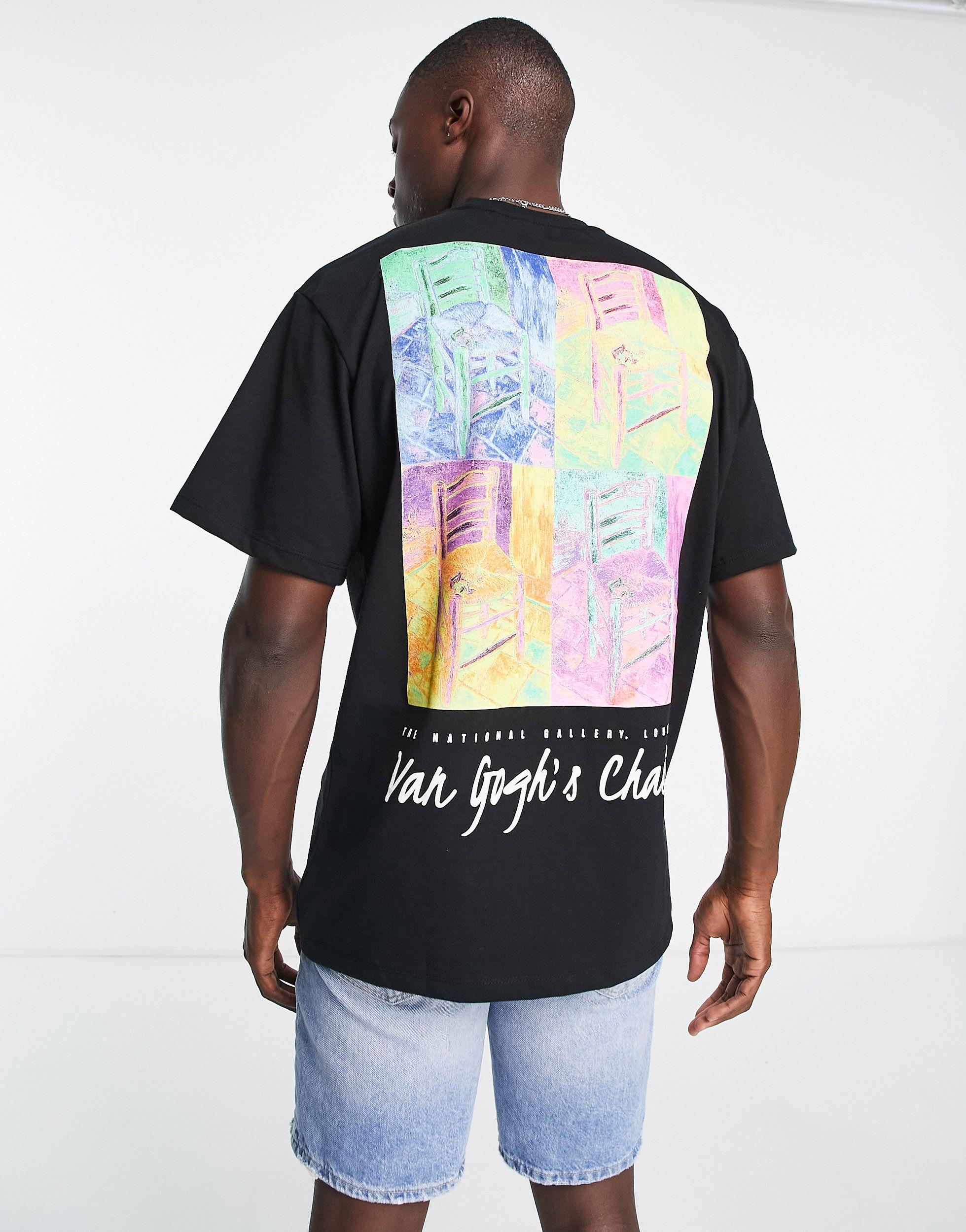 Pull&Bear Van Gogh's Chair T-shirt in Black for Men | Lyst