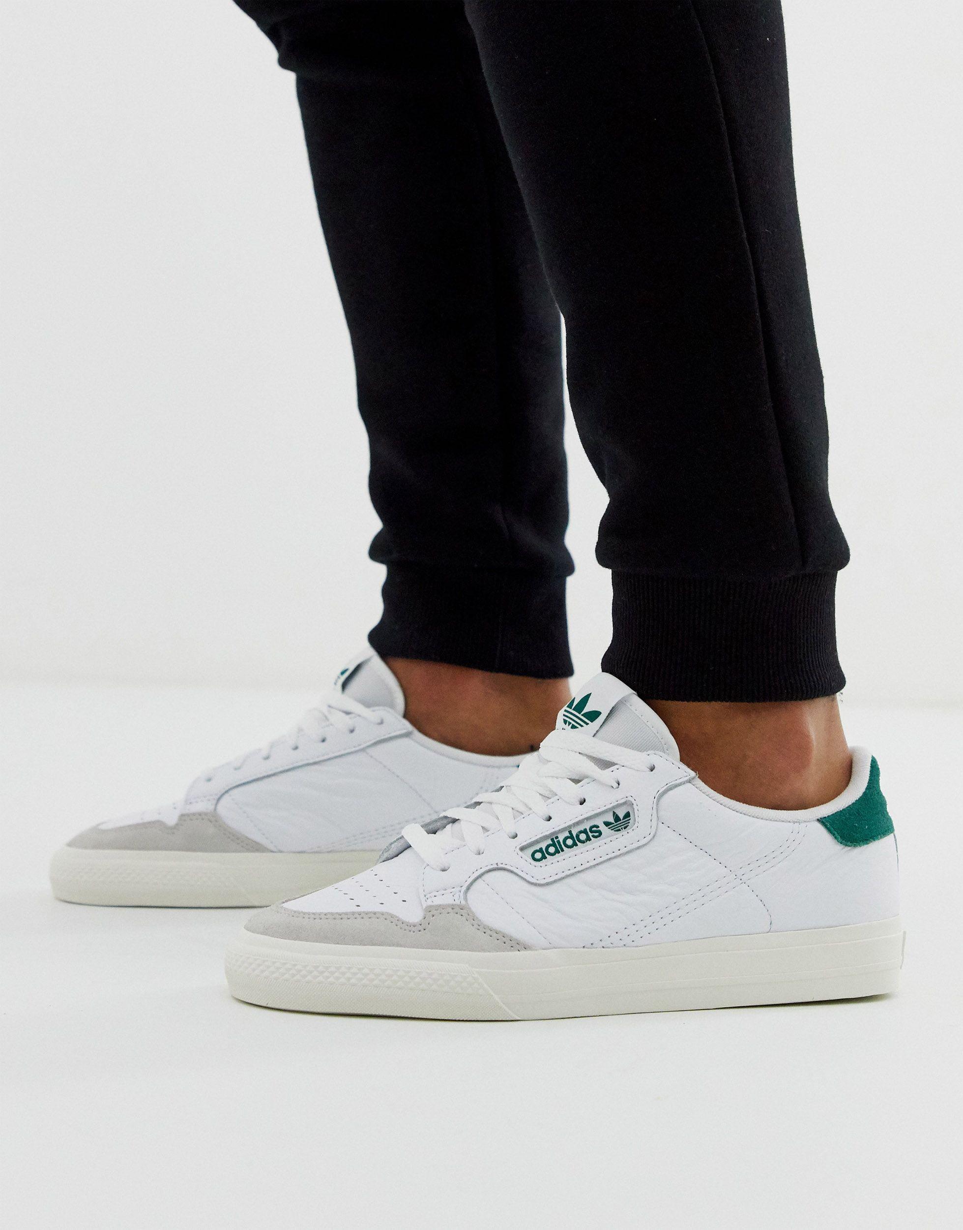 adidas original continental 80 vulc trainers in off white leather