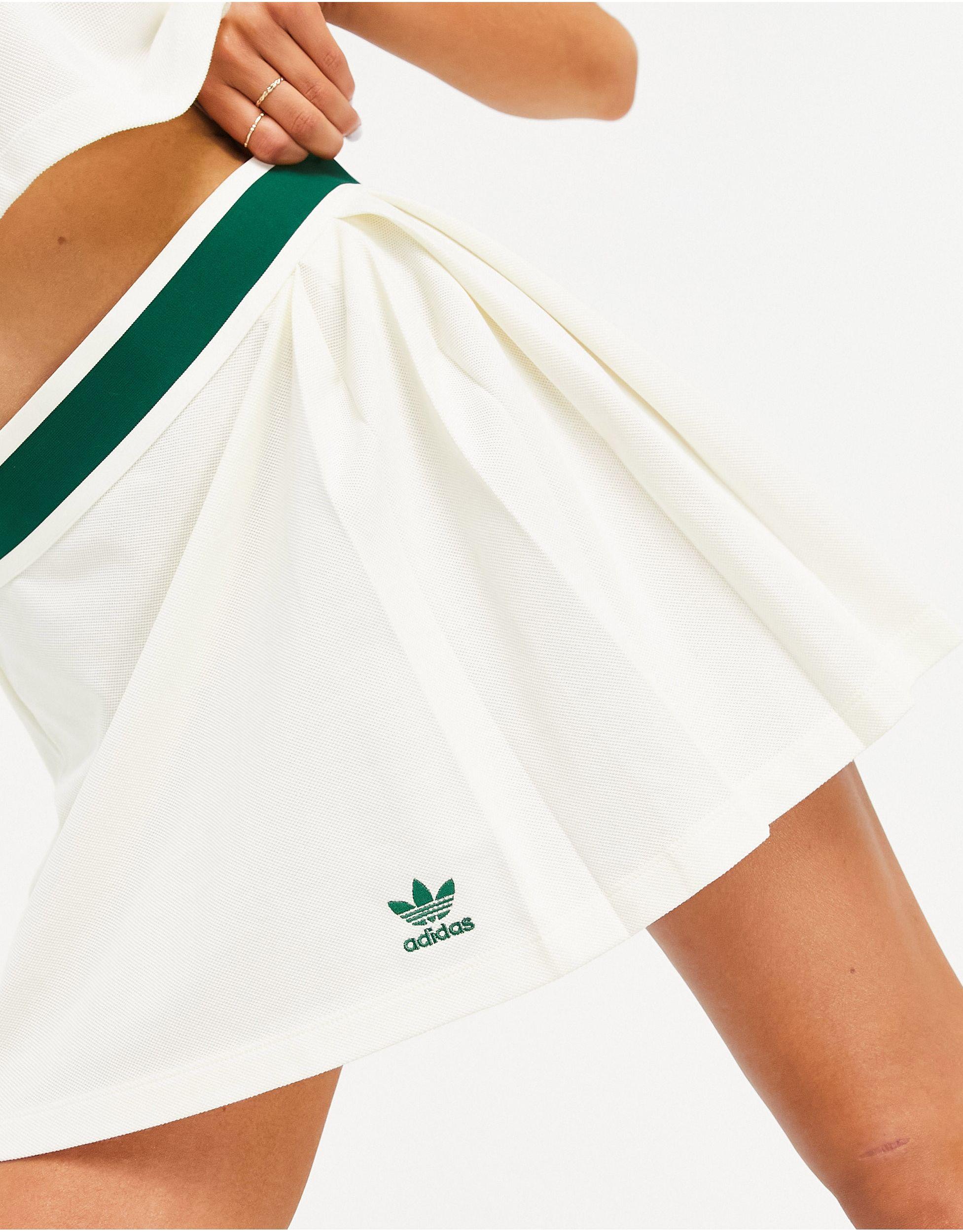 willekeurig nationalisme kristal adidas Originals 'tennis Luxe' Logo Pleated Skirt in White | Lyst