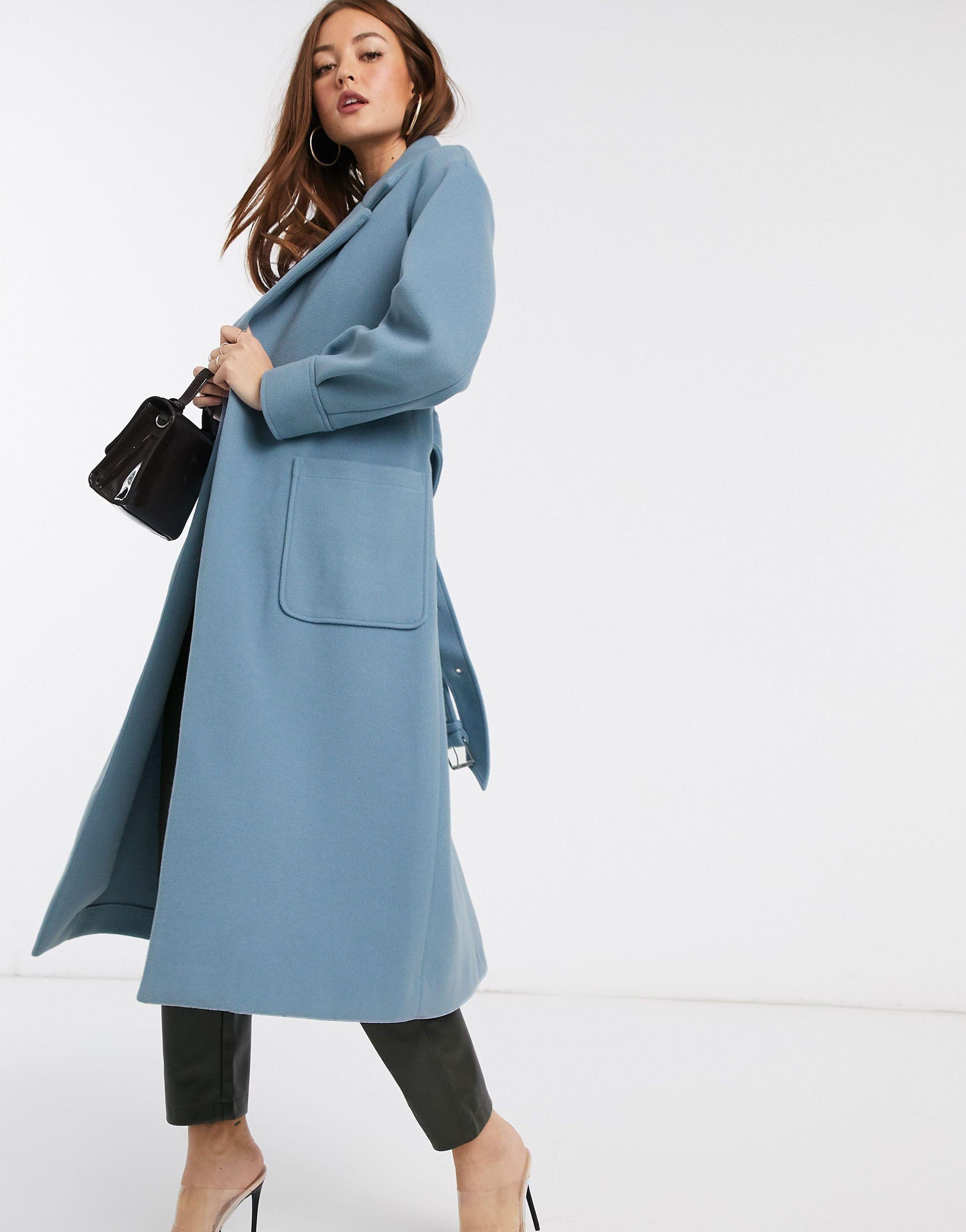 River Island Synthetic Wrap Coat With ...