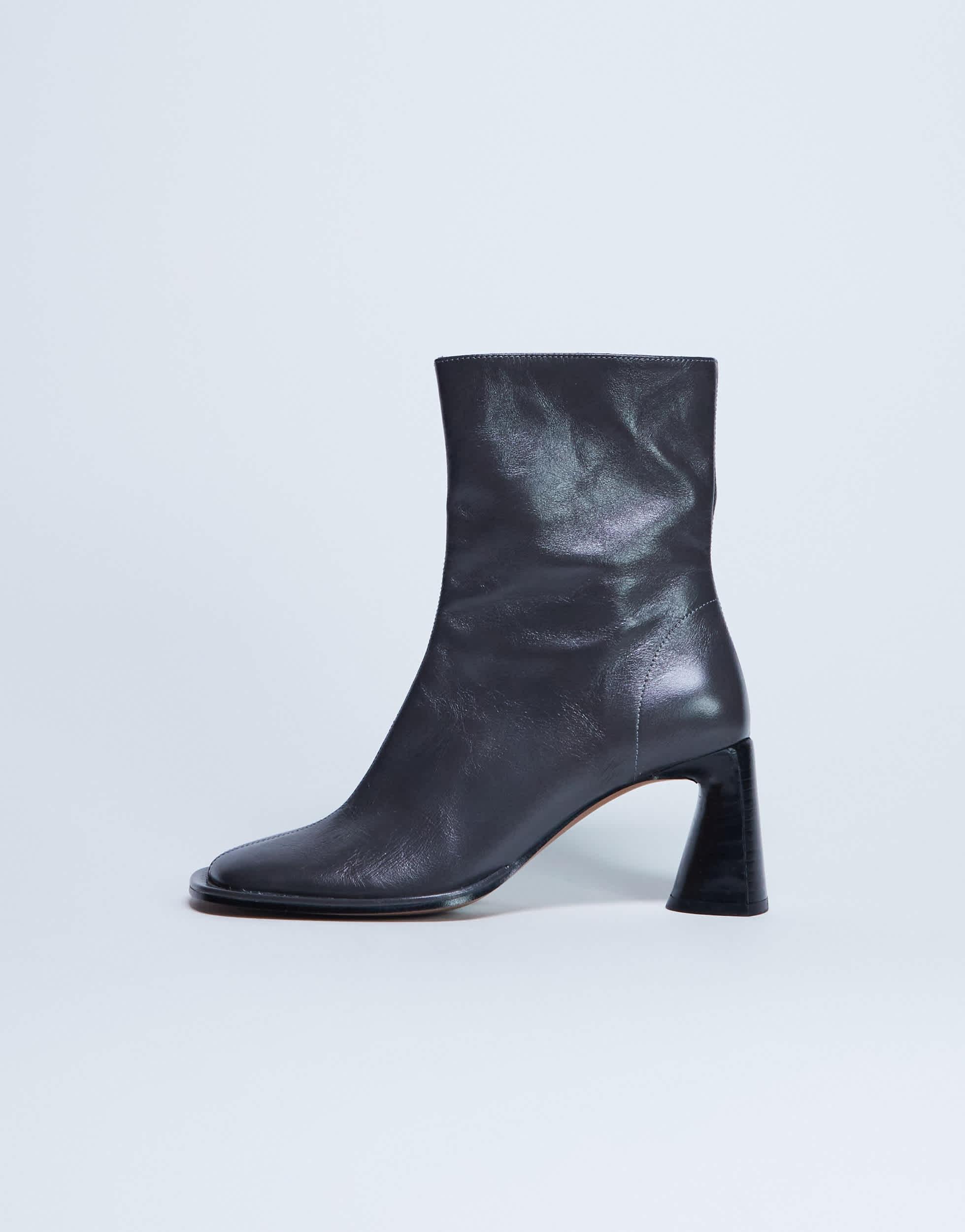 Topshop Roxy Premium Leather Western Biker Boots In White ModeSens