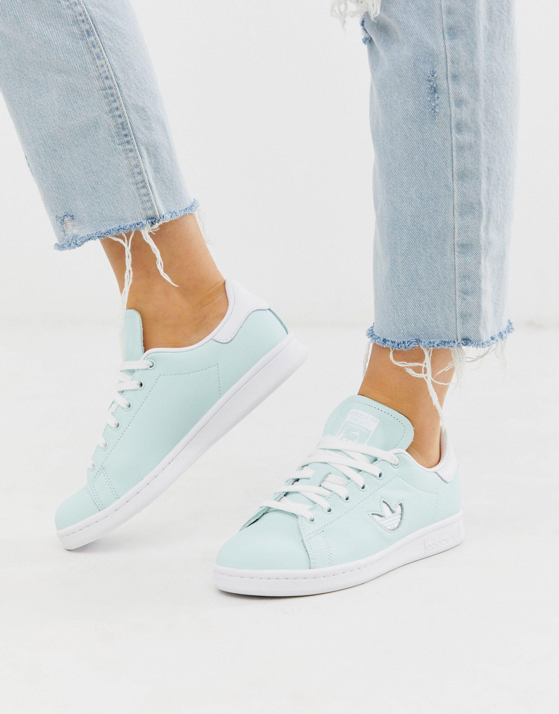 adidas Originals Leather Mint Stan Smith With Trefoil in Green | Lyst