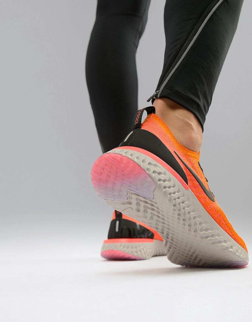 nike epic react flyknit orange