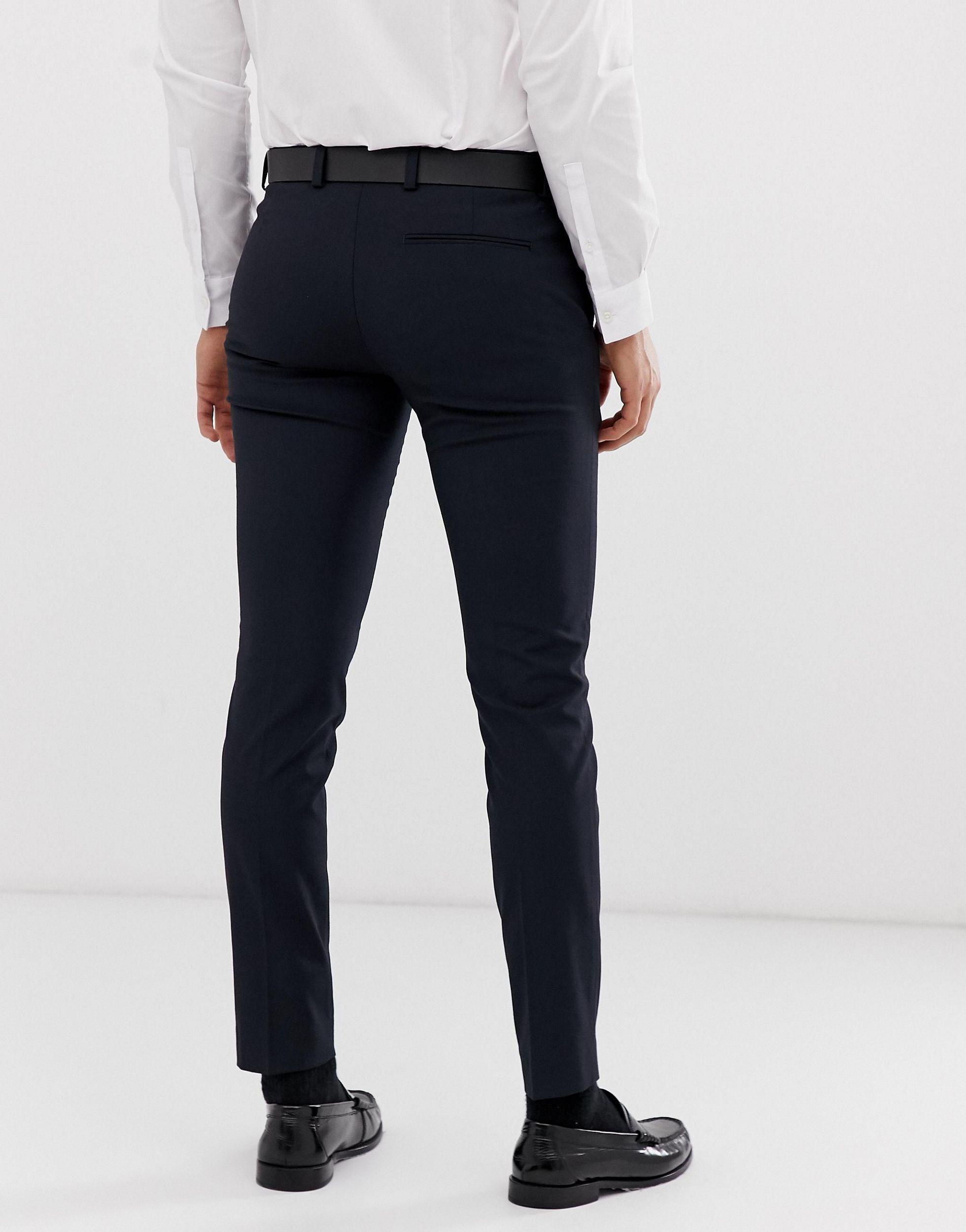 Pantaloni super skinny blu navy elegantiBurton in Materiale sintetico da  Uomo colore Blu | Lyst