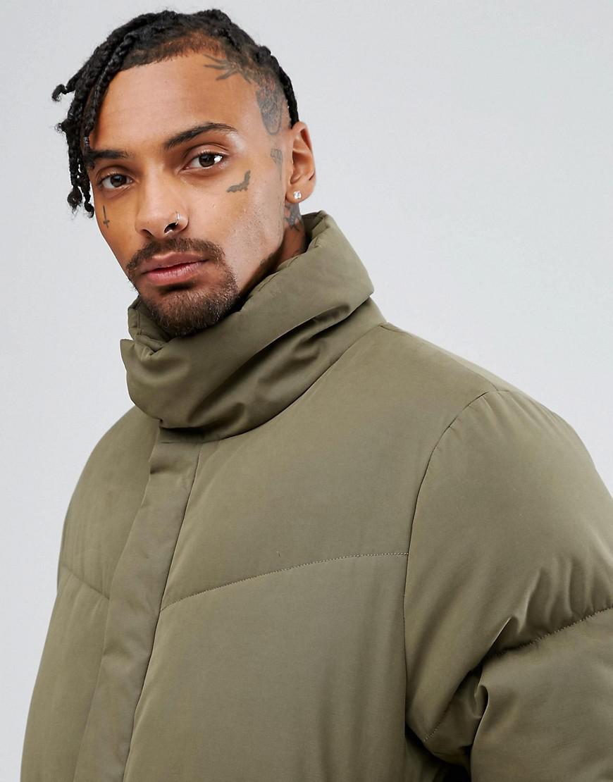 green oversized puffer jacket