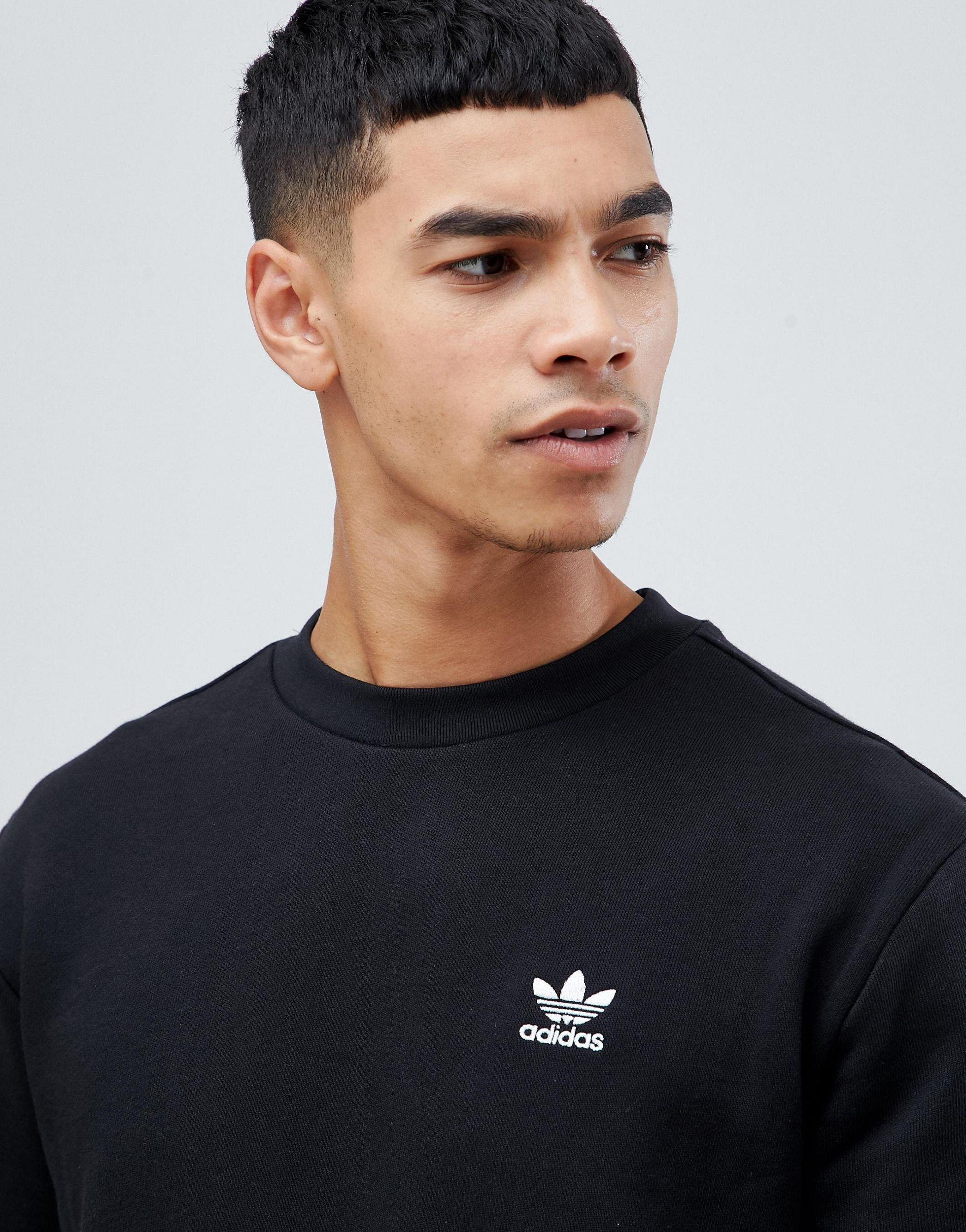 adidas originals sweatshirt with embroidered small logo grey