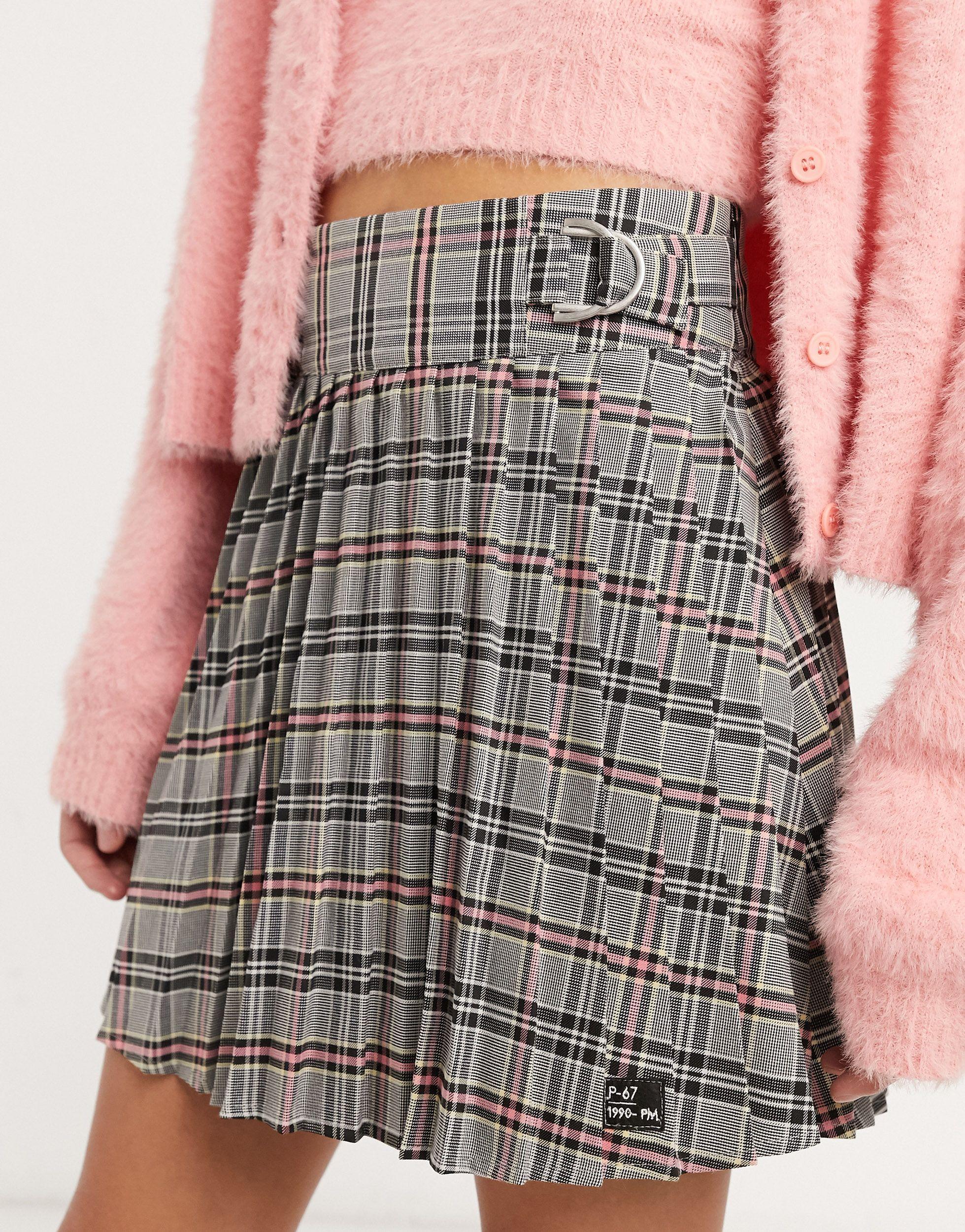 Mini-jupe plissée à motif écossais Pimkie en coloris Gris | Lyst