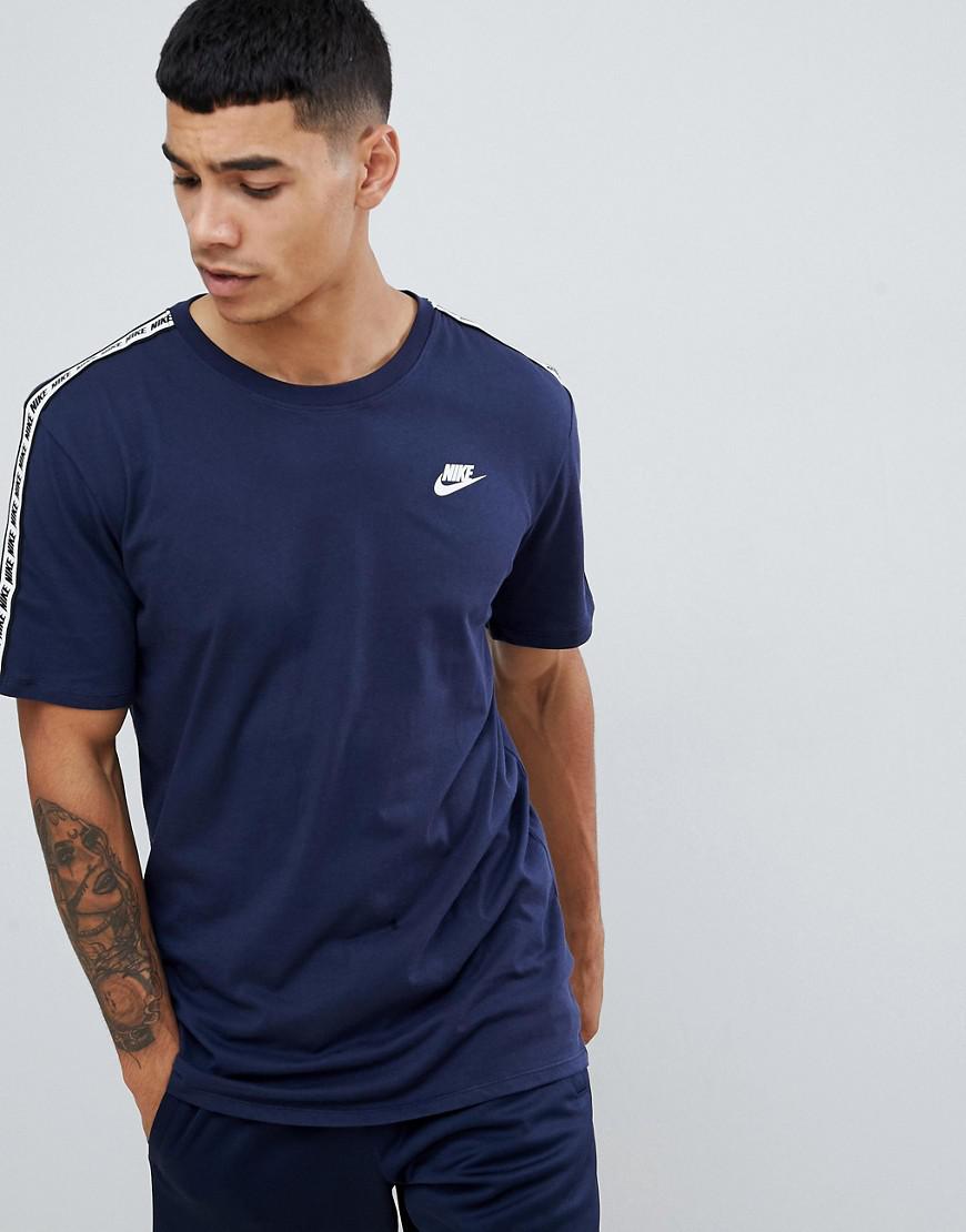 Nike Taping T-shirt In Navy Ar4915-451 in Blue for Men - Lyst