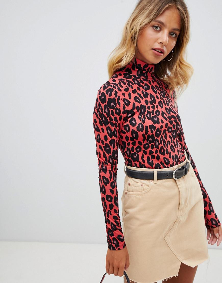 red leopard print top new look