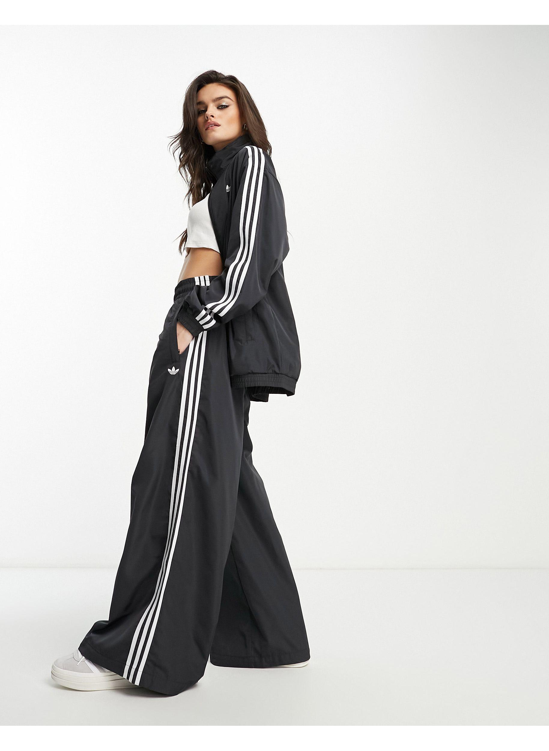 adidas Originals Gothcore Oversized Three Stripe Parachute Trousers in ...
