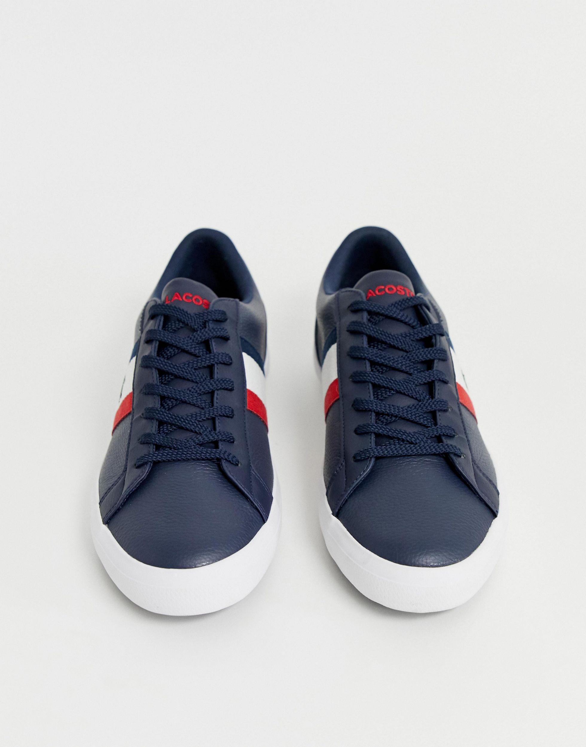 Lacoste Lerond Sneakers With Side Stripe in Blue for Men | Lyst