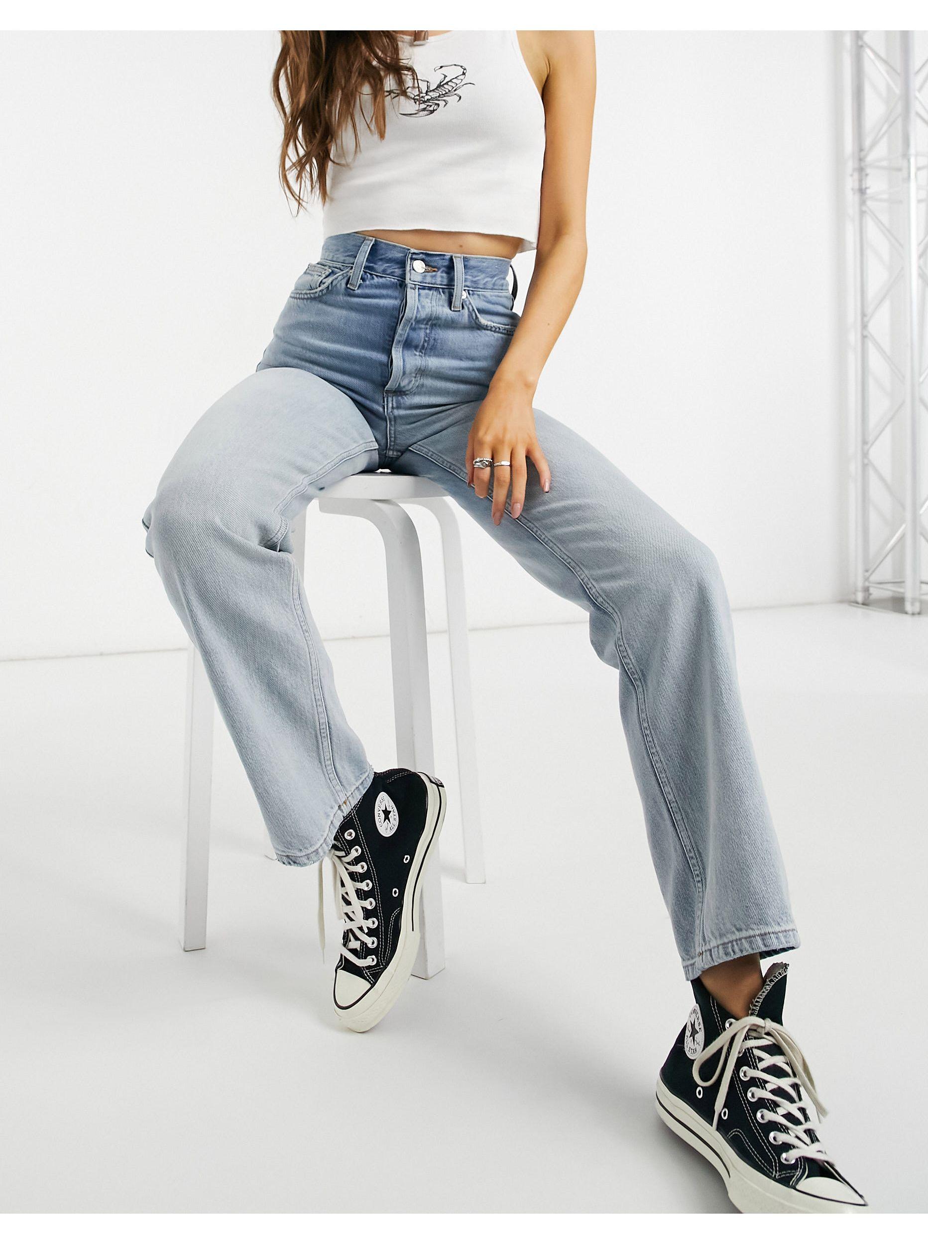 TOPSHOP Denim Bleach Back Ripped Kort 