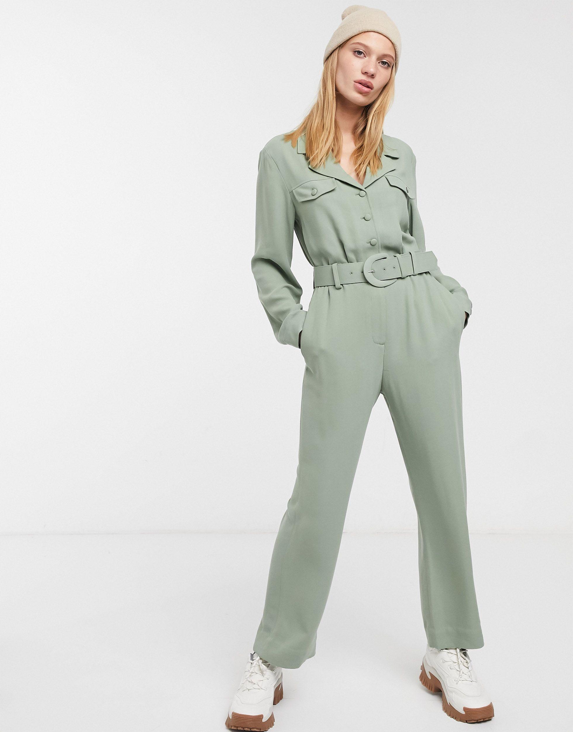 u0026 Other Stories Belted Long Sleeve Jumpsuit