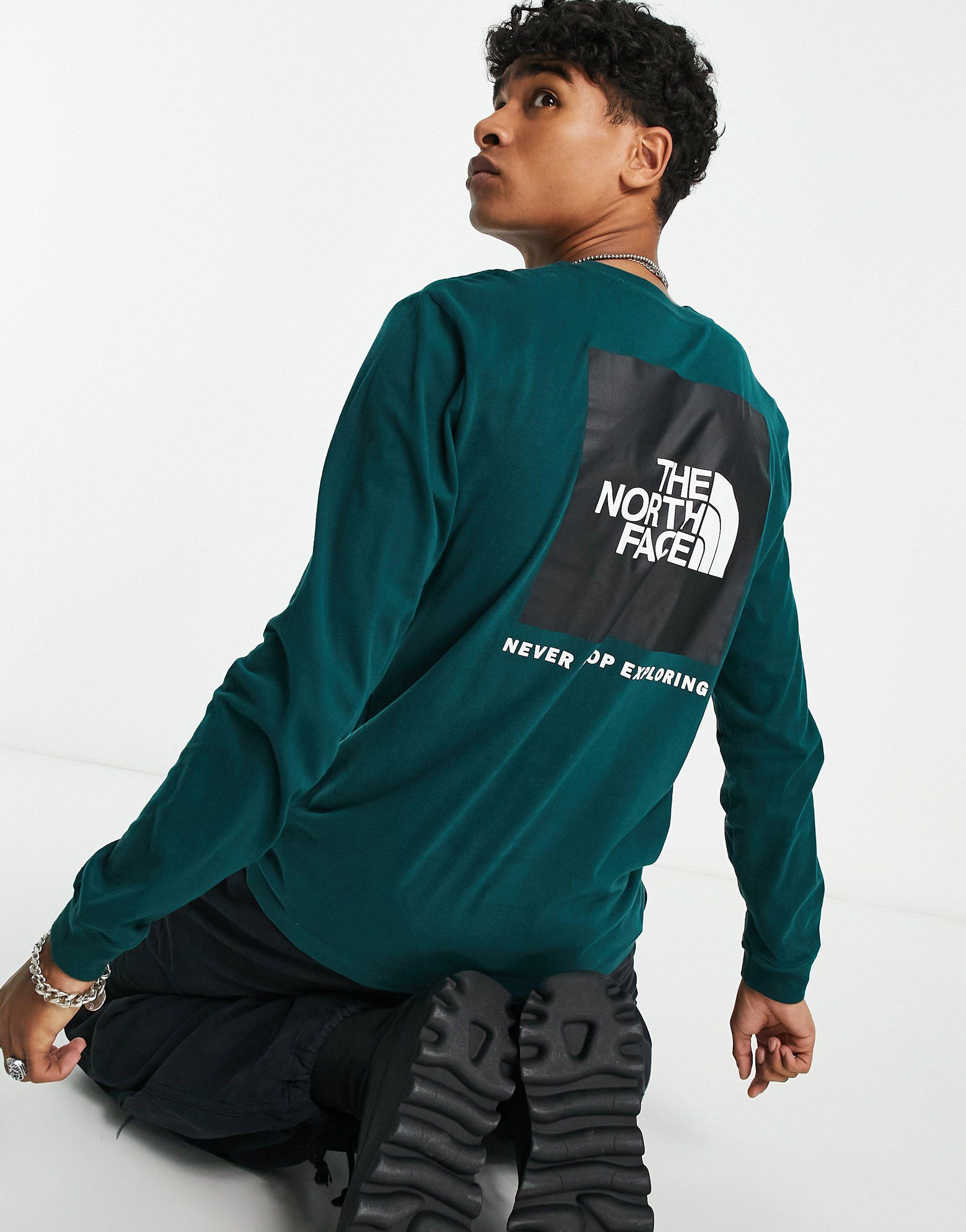 The North Face Box Nse Back Print T-shirt in Green for Men | Lyst