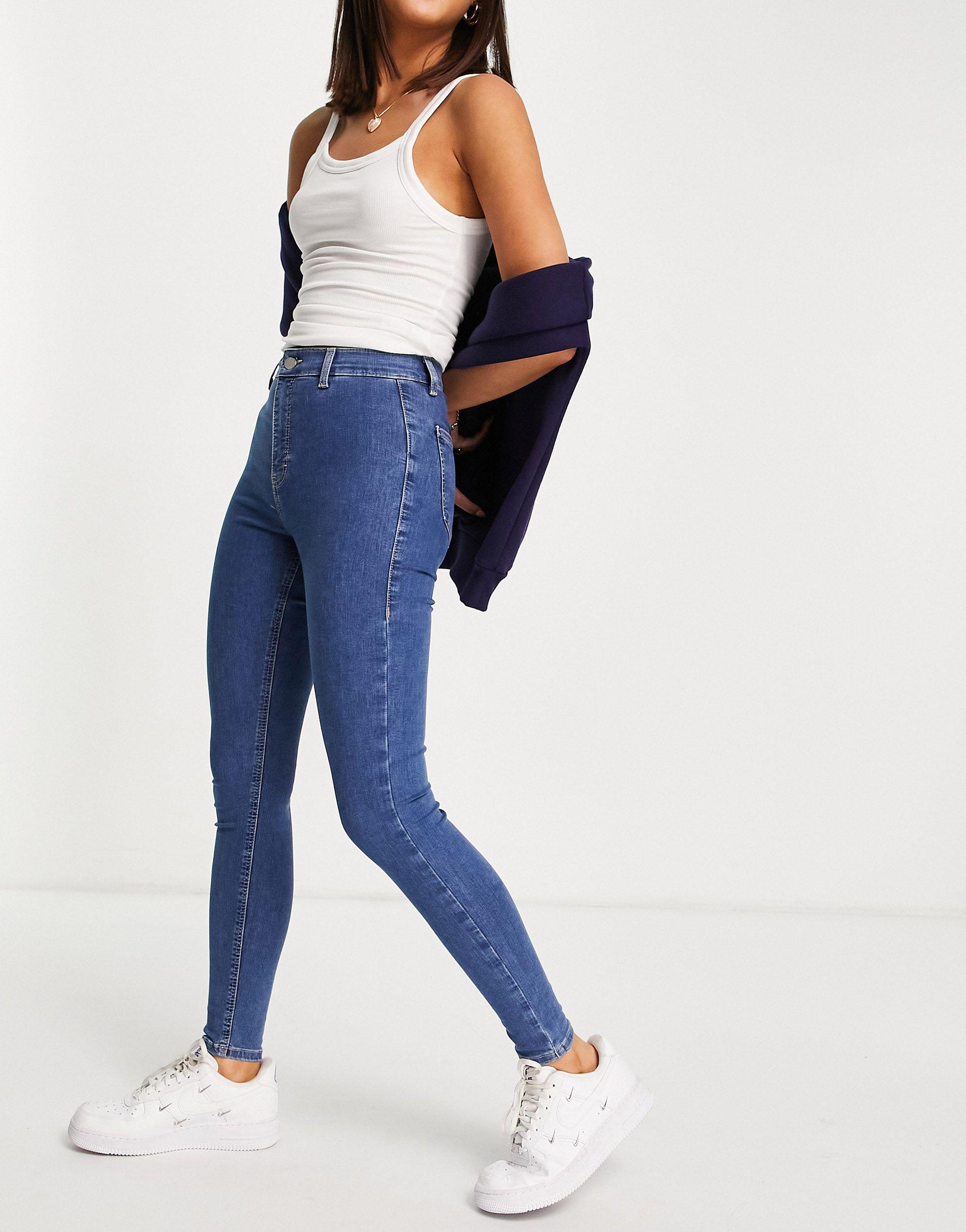 TOPSHOP Denim Joni Jeans in Blue | Lyst