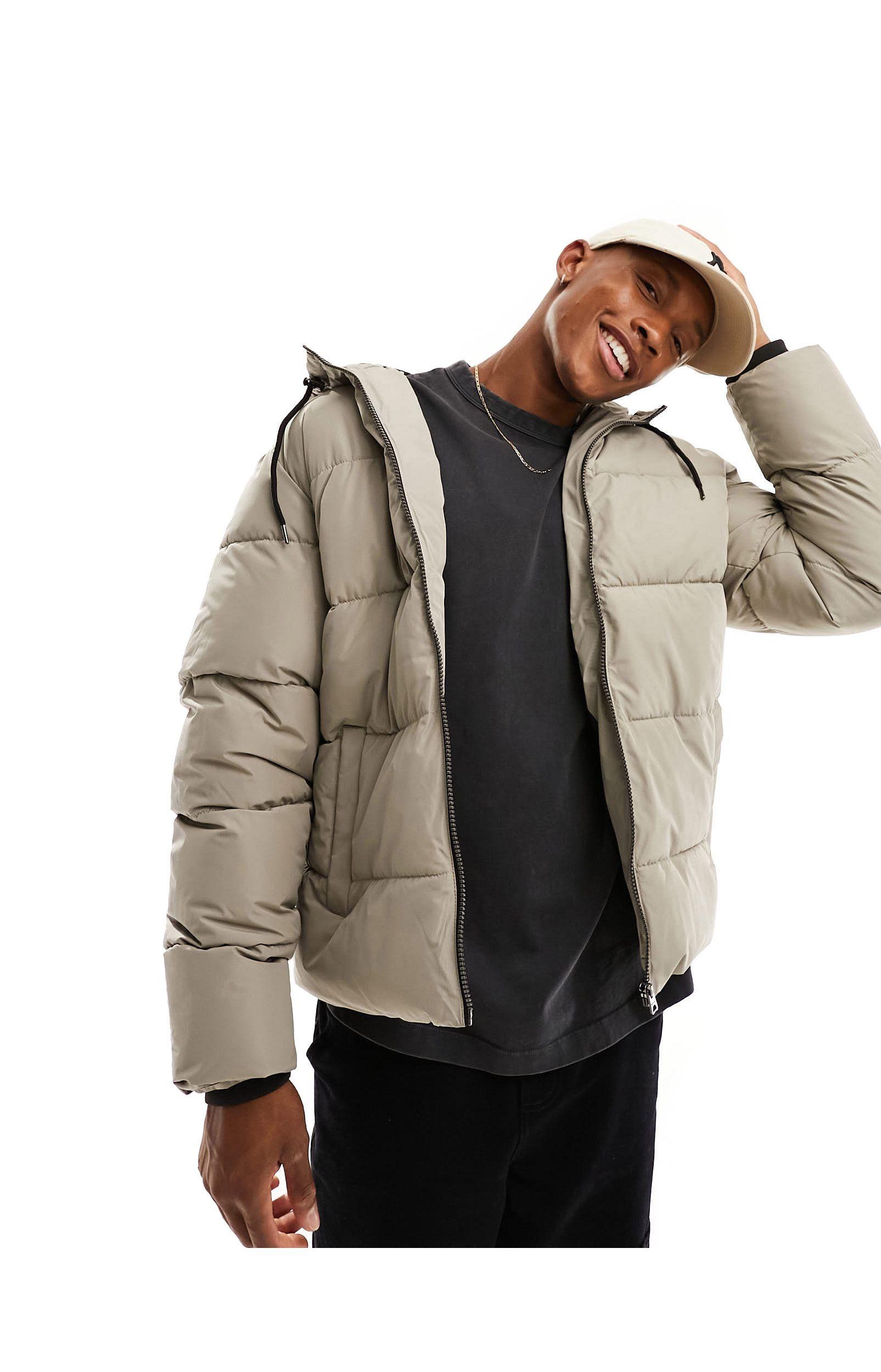 Heavyweight down hooded store puffer jacket