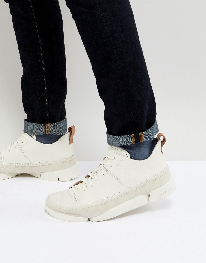 Clarks Leather Trigenic Flex Trainers In White for Men | Lyst