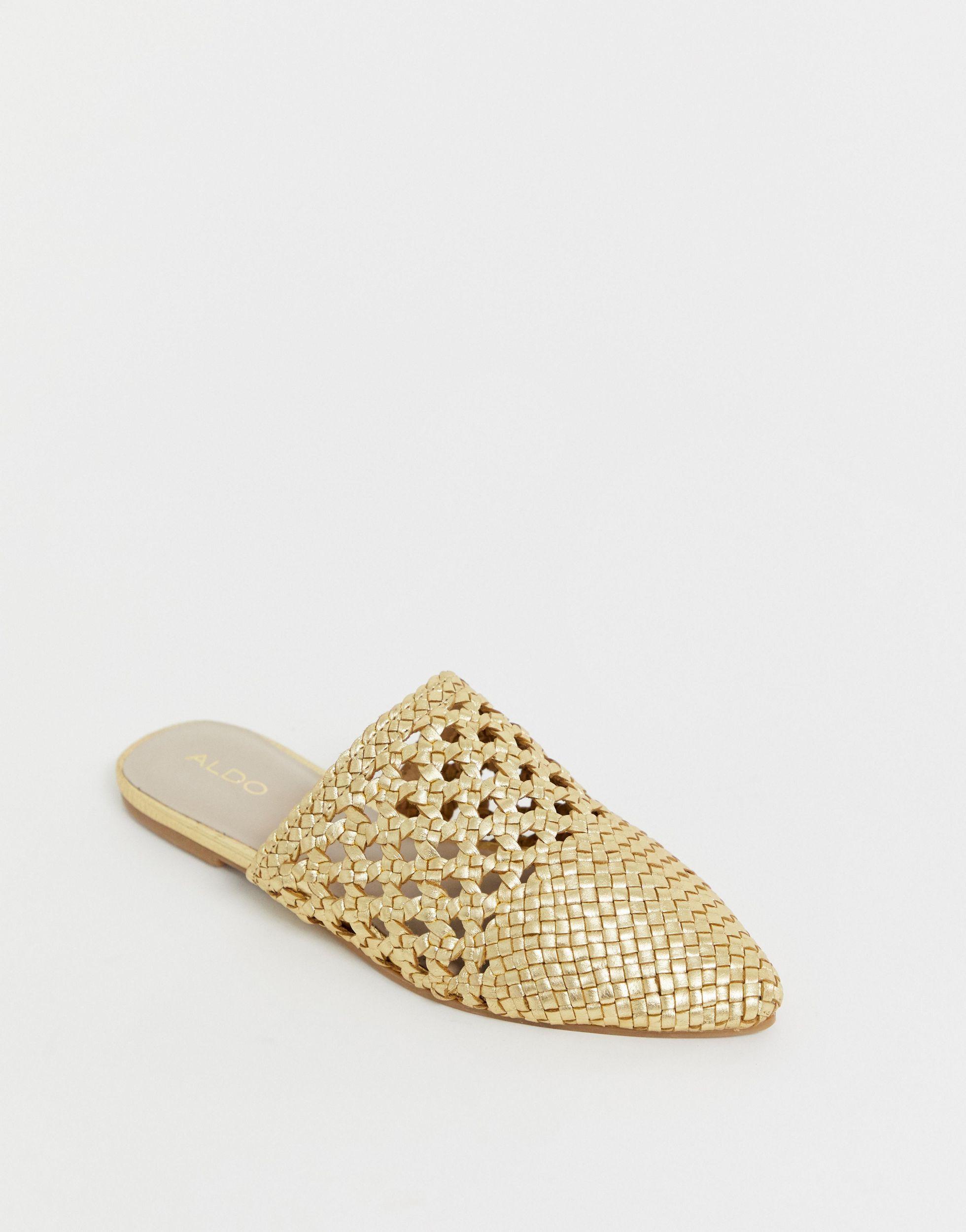 ALDO Rylan Leather Woven Mules in Metallic Lyst UK