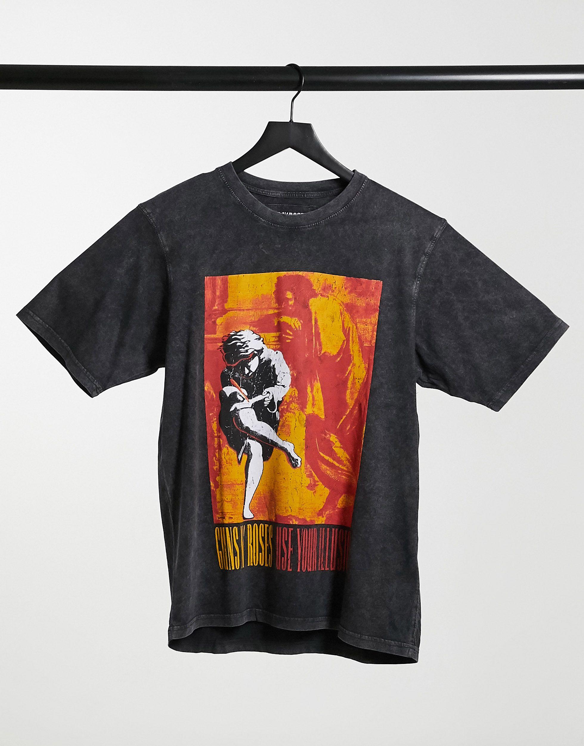 Pull&Bear Guns N Roses T-shirt in Black for Men | Lyst