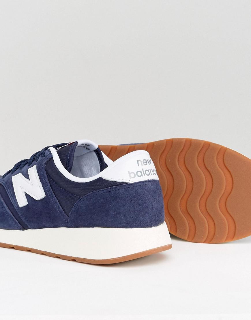 new balance 420 mesh trainers with gum sole in navy