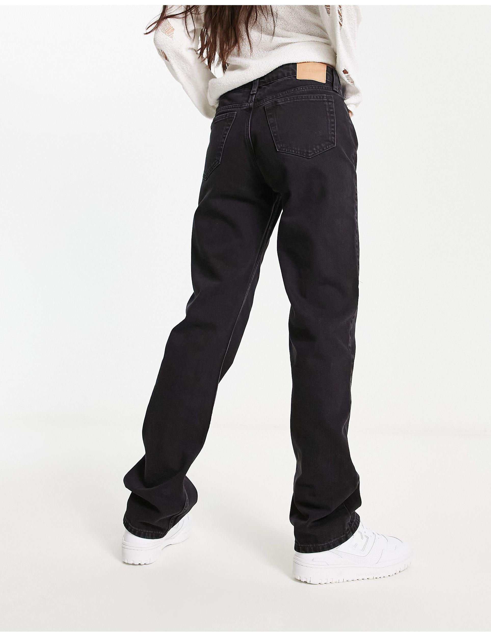 weekday-arrow-low-rise-straight-jeans-in-black-lyst
