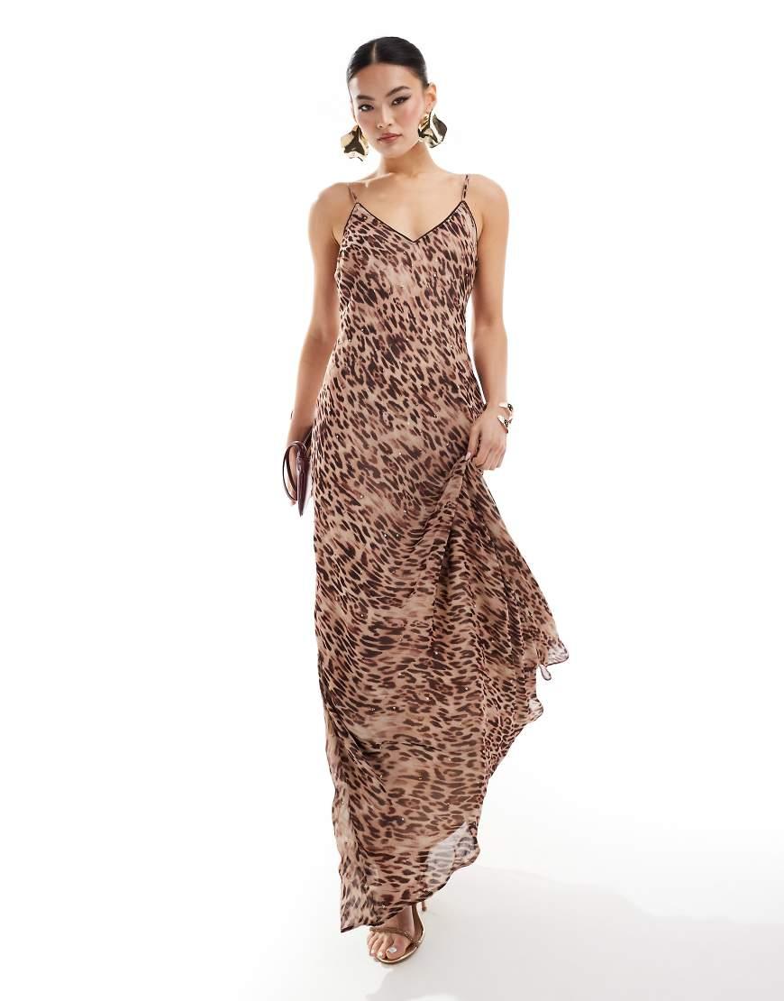 Backless Maxi River Island Animal Print Maxi Dress River Island