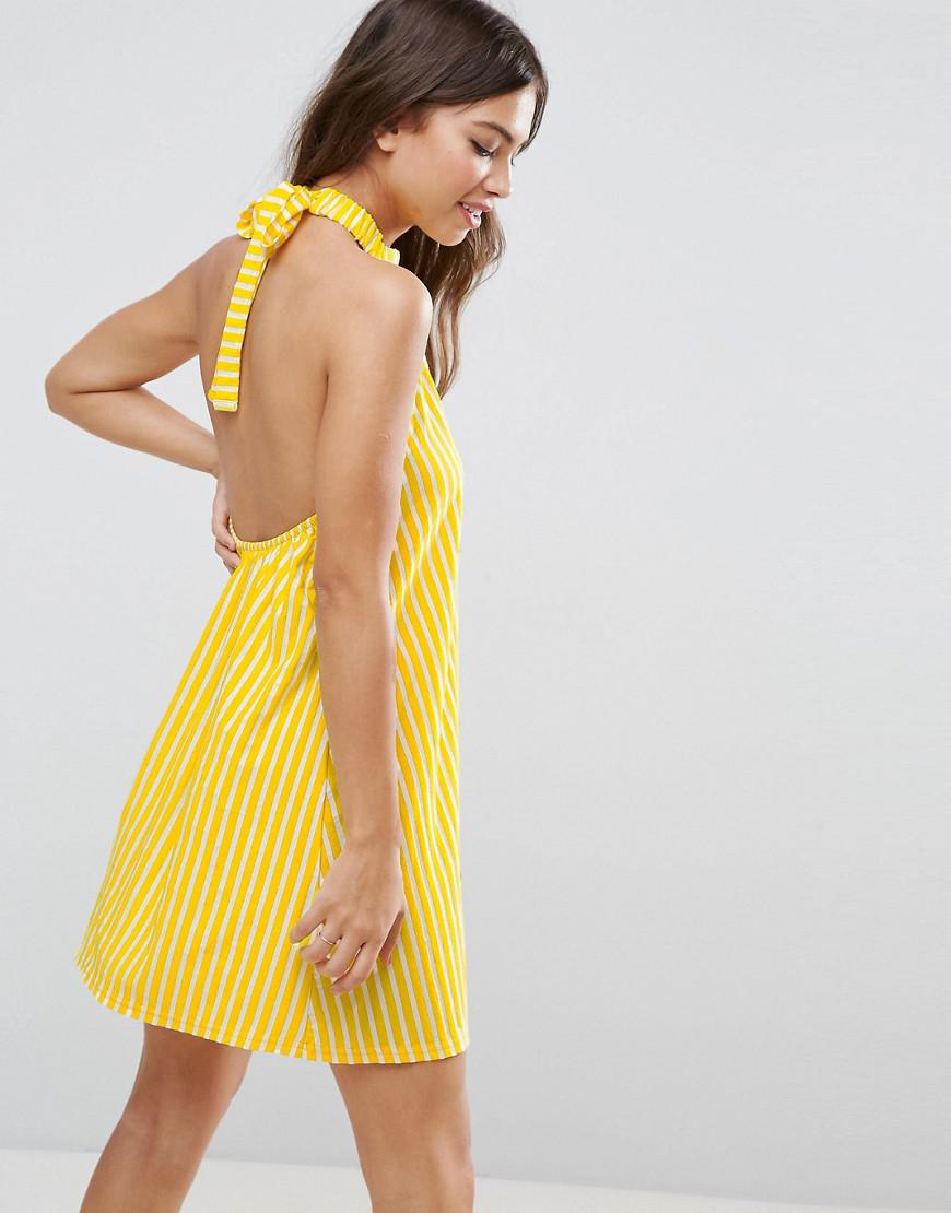 yellow halter sundress