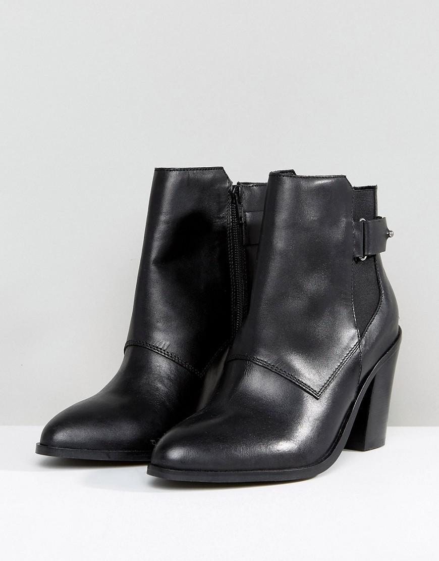 black leather long boots wide fit