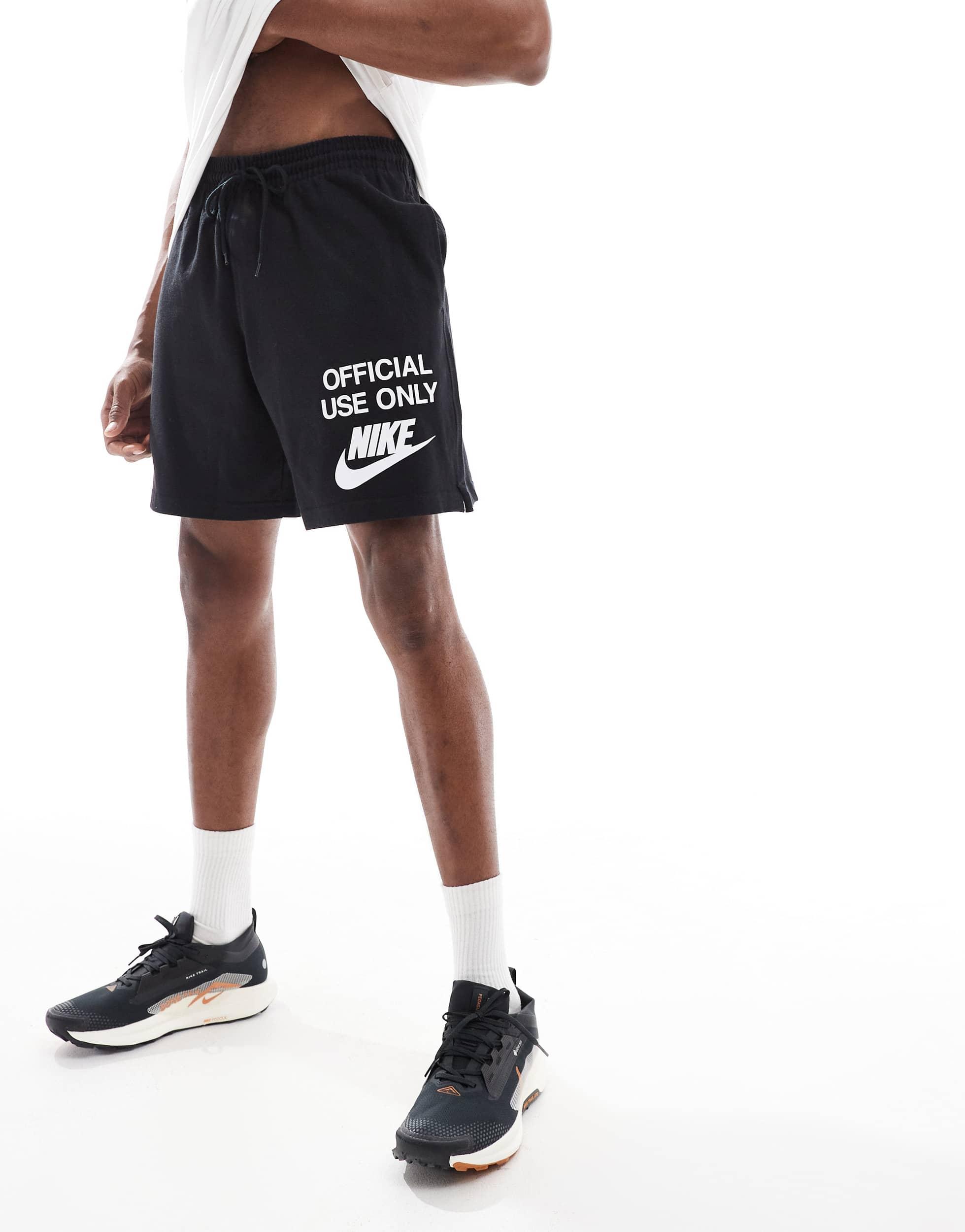 Nike Club Knit Shorts With Graphic Print in Black for Men | Lyst