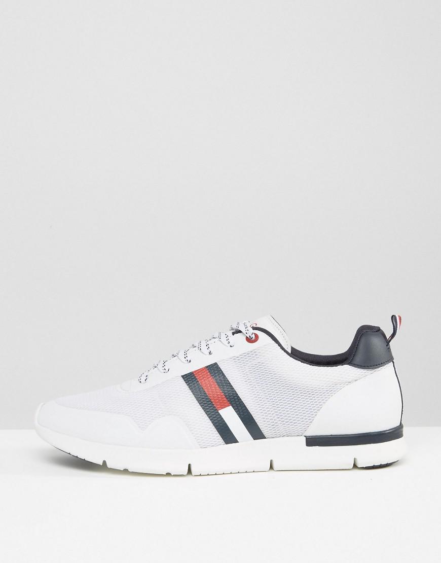 tommy hilfiger tobias flag mesh trainers in navy