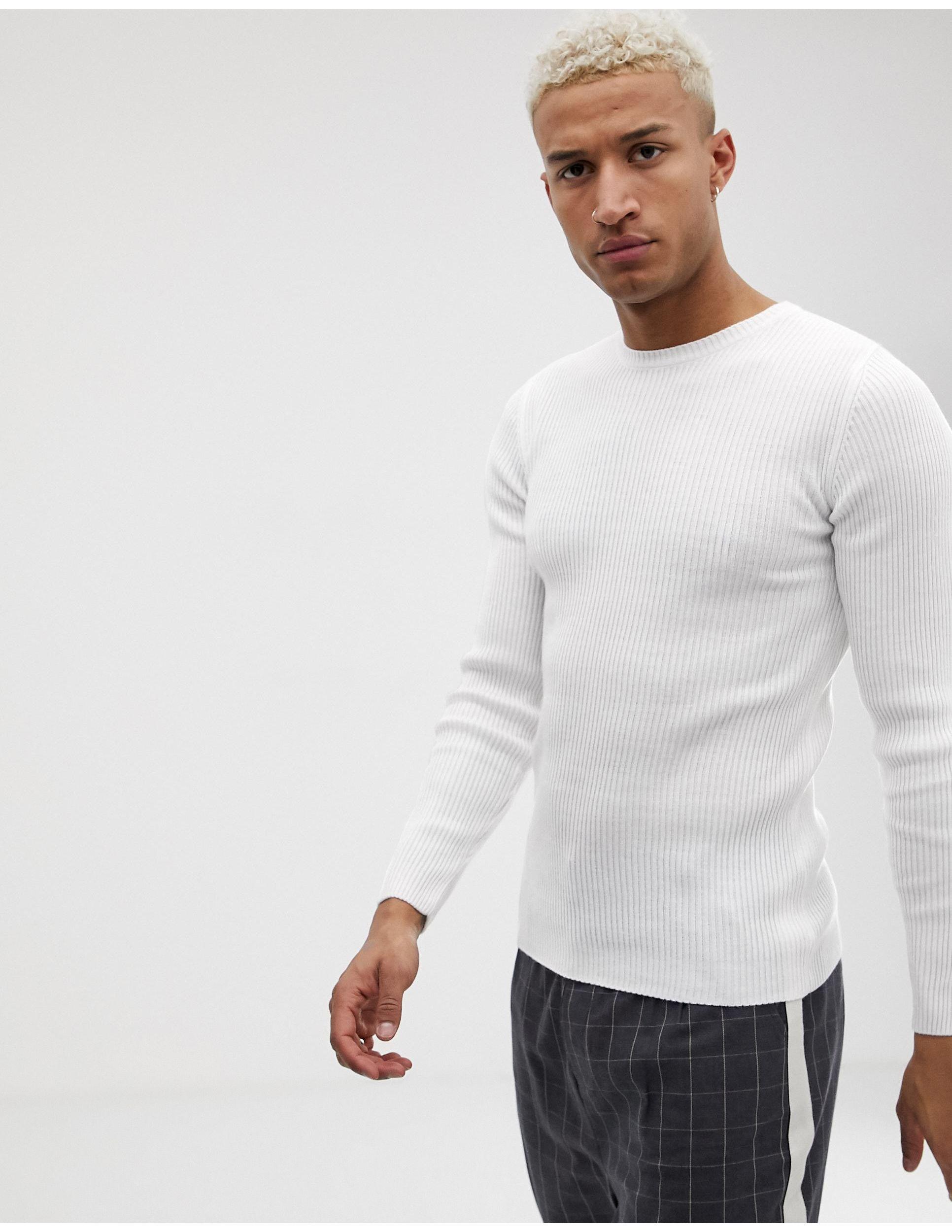ribbed white jumper