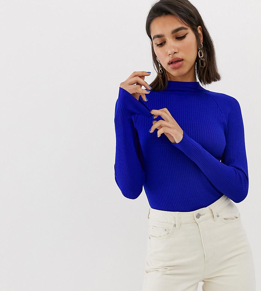 Jersey de canalé con cuello alto en azul Mango de Denim de color Azul | Lyst